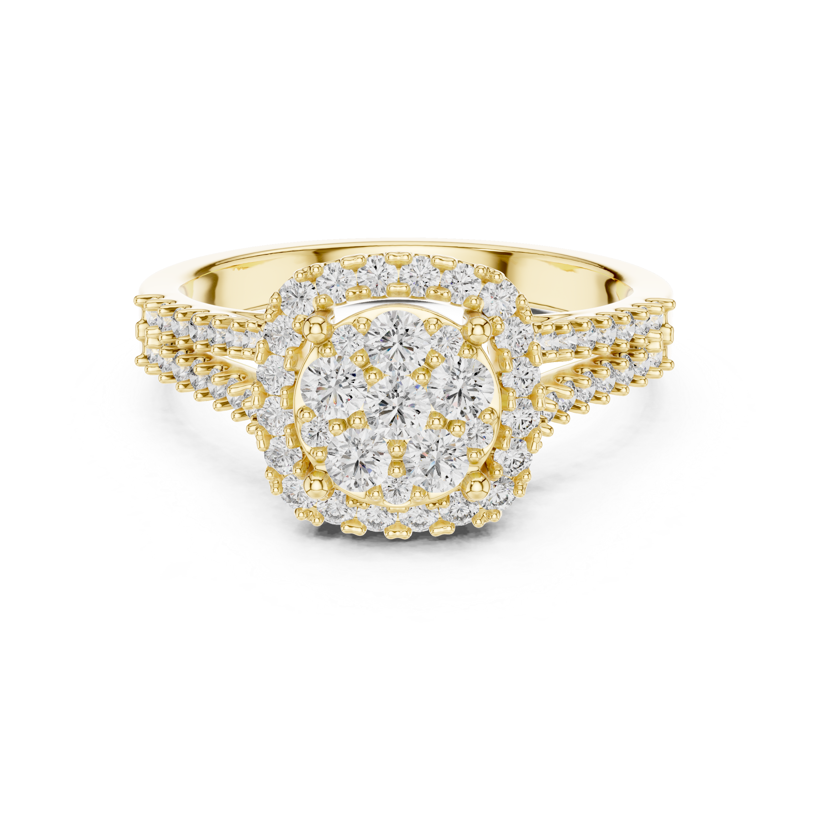 GLEAMIC ROSE GOLD CULSTER RING