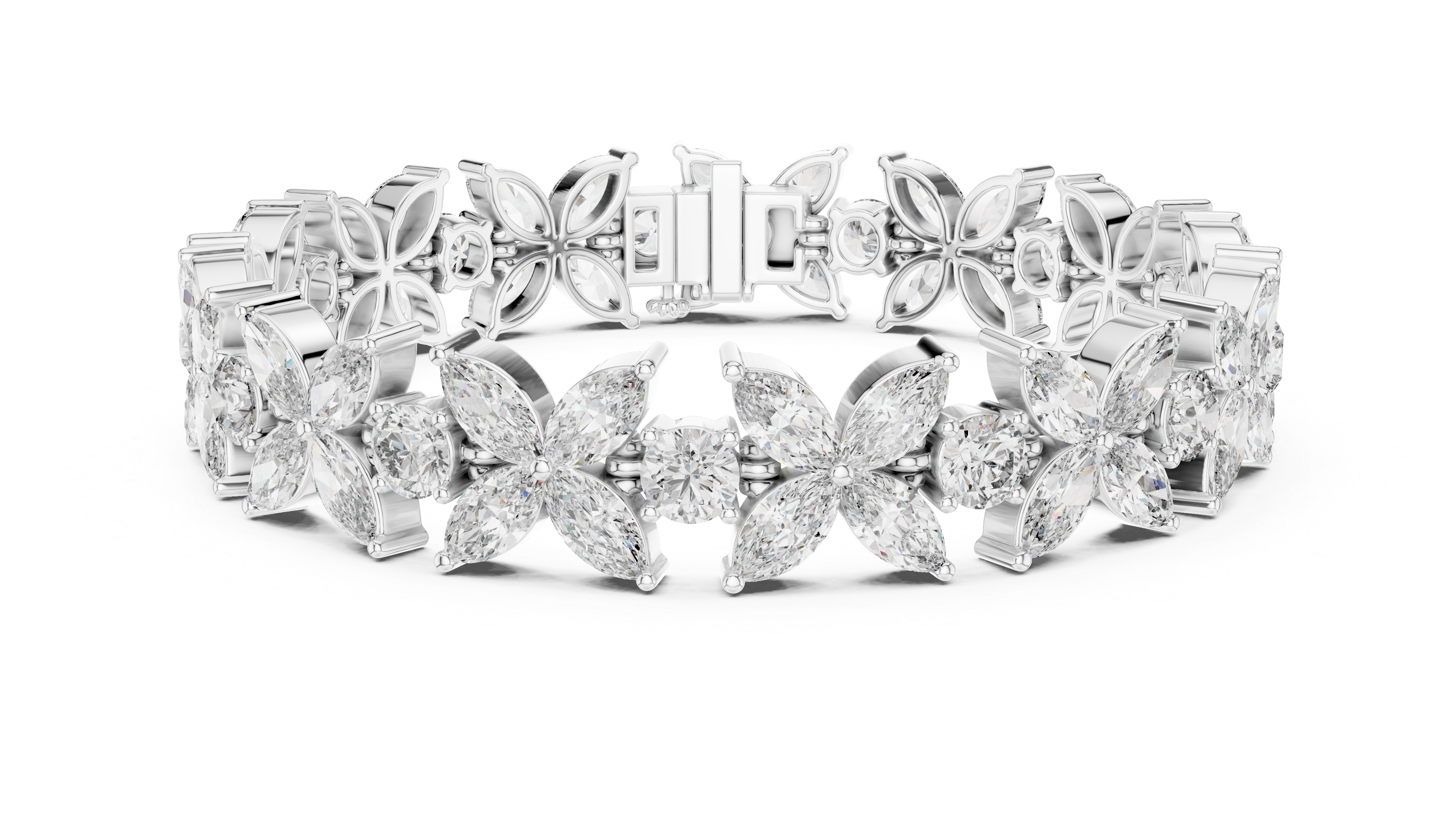 MAJESTIC FLORAL RADIANCE DIAMOND BRACELET