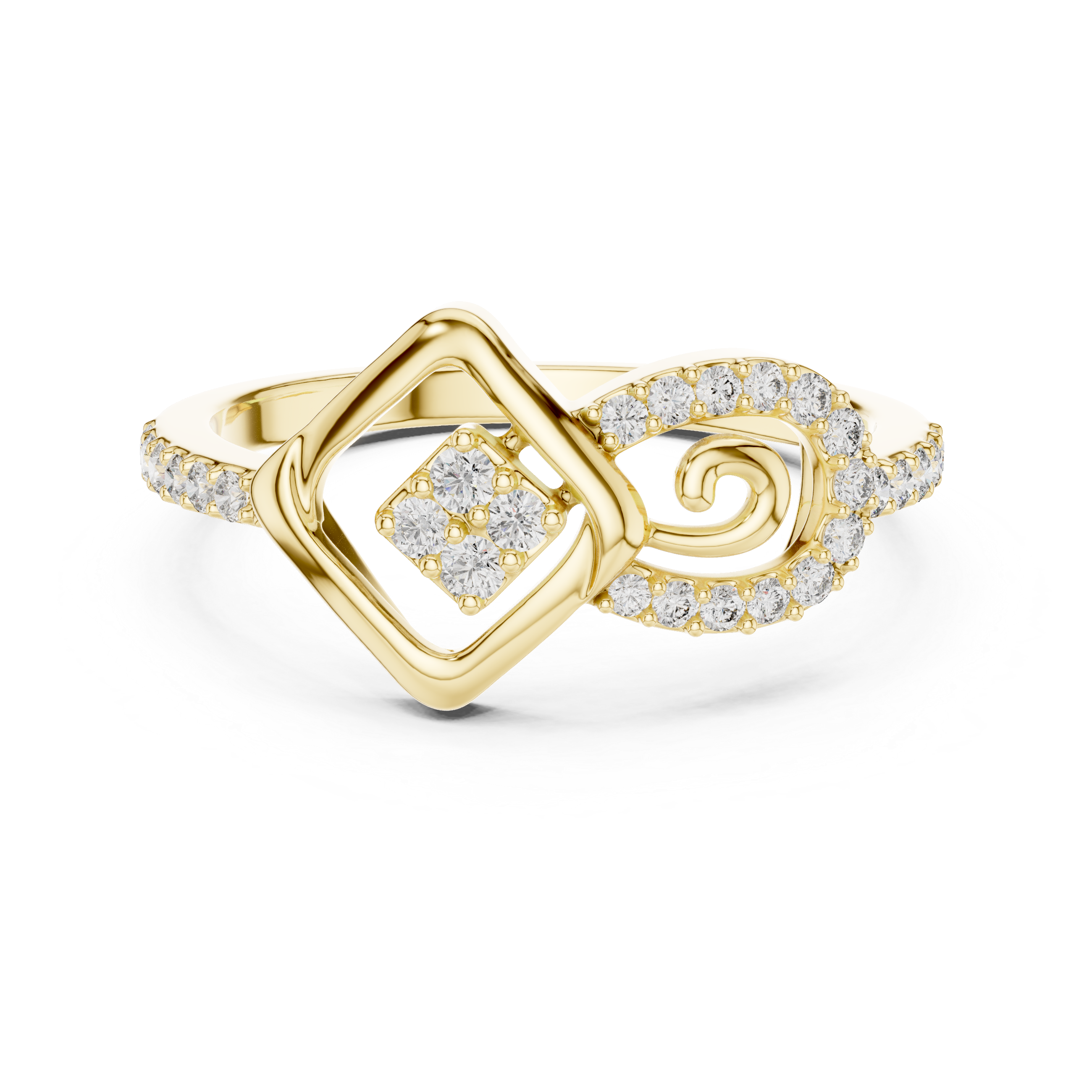 GEOMETRIC PAVE ACCENT RING