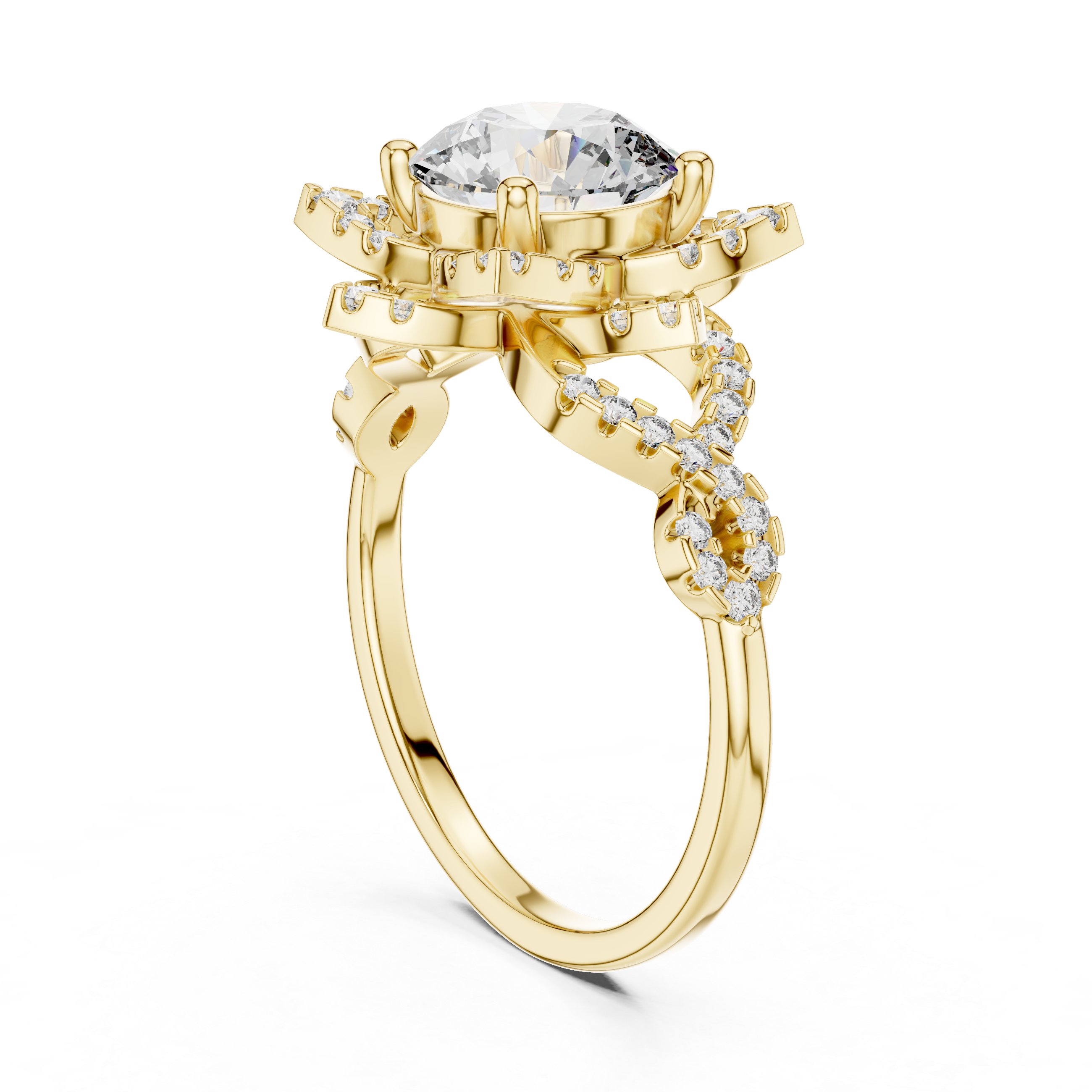GLEAMIC FLORAL HALO RING 