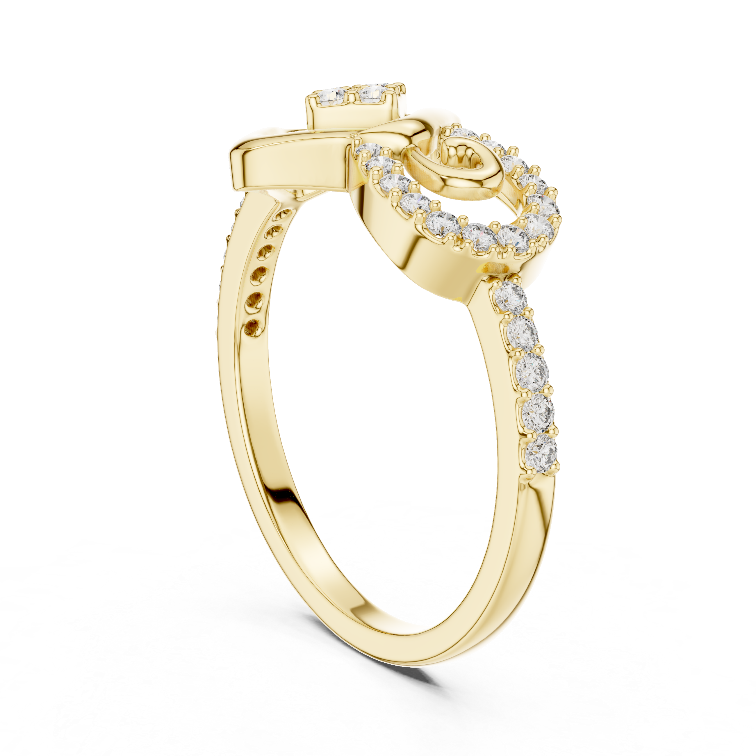 GEOMETRIC PAVE ACCENT RING