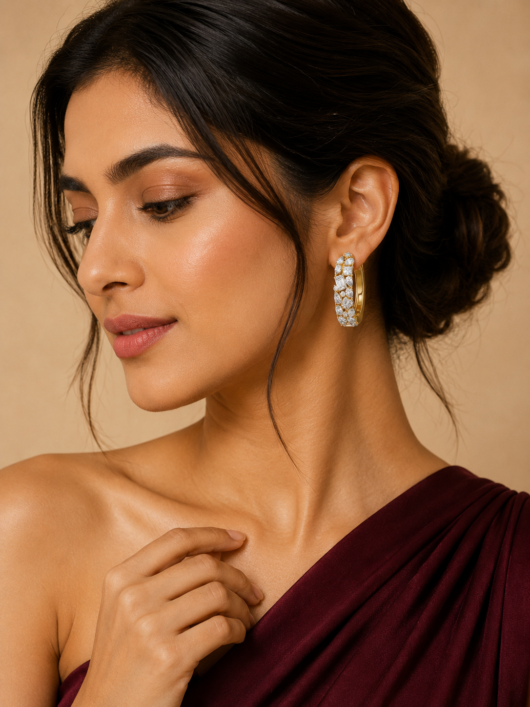AURÉLIA ÉTOILE MAJESTIC DIAMOND HOOPS EARING
