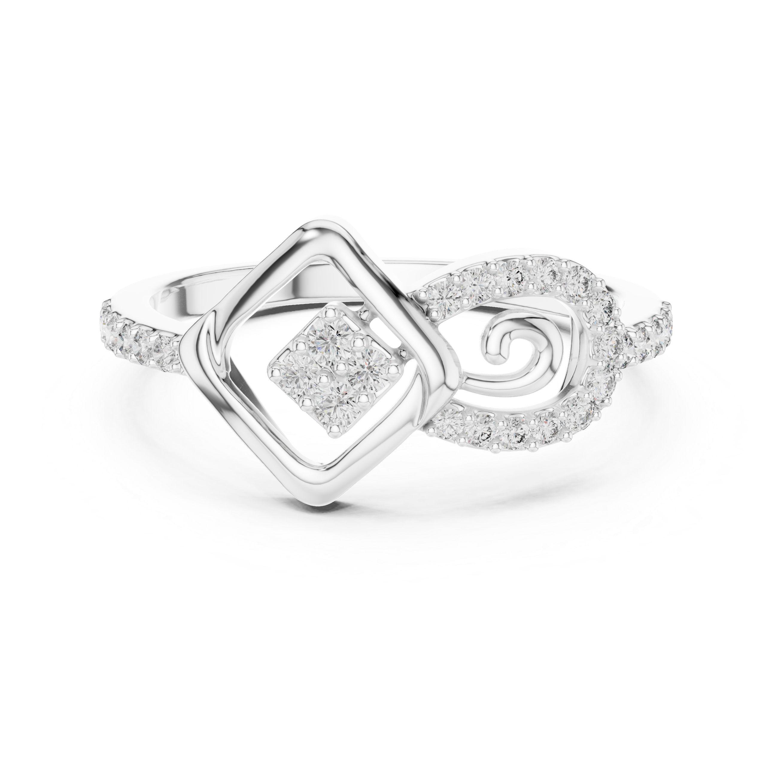 GEOMETRIC PAVE ACCENT RING