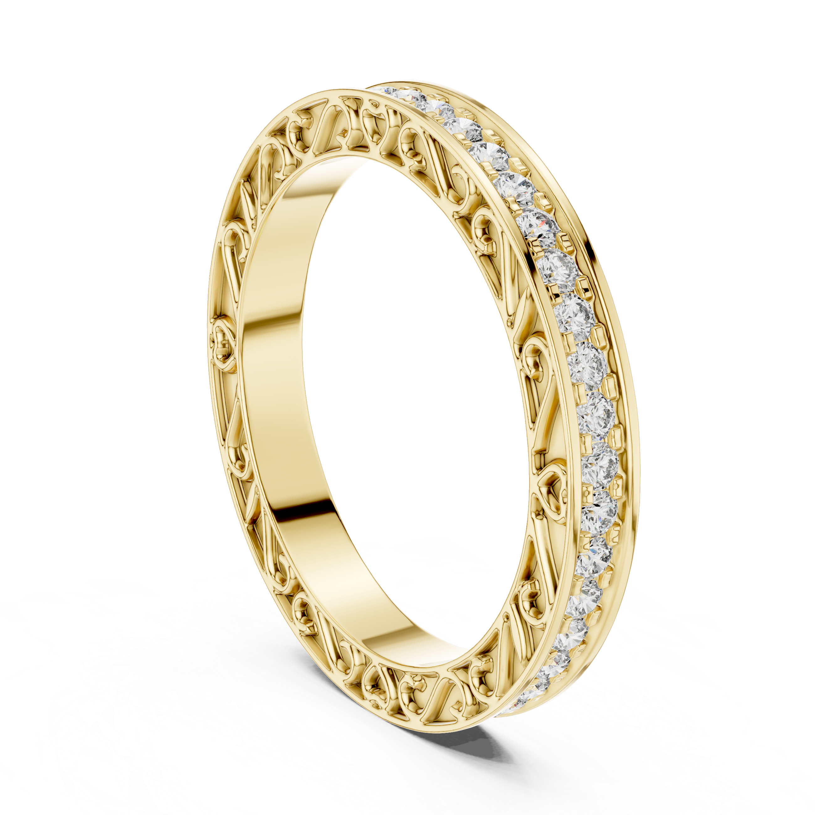 VINTAGE INSPIRED FILIGREE ETERNITY BAND