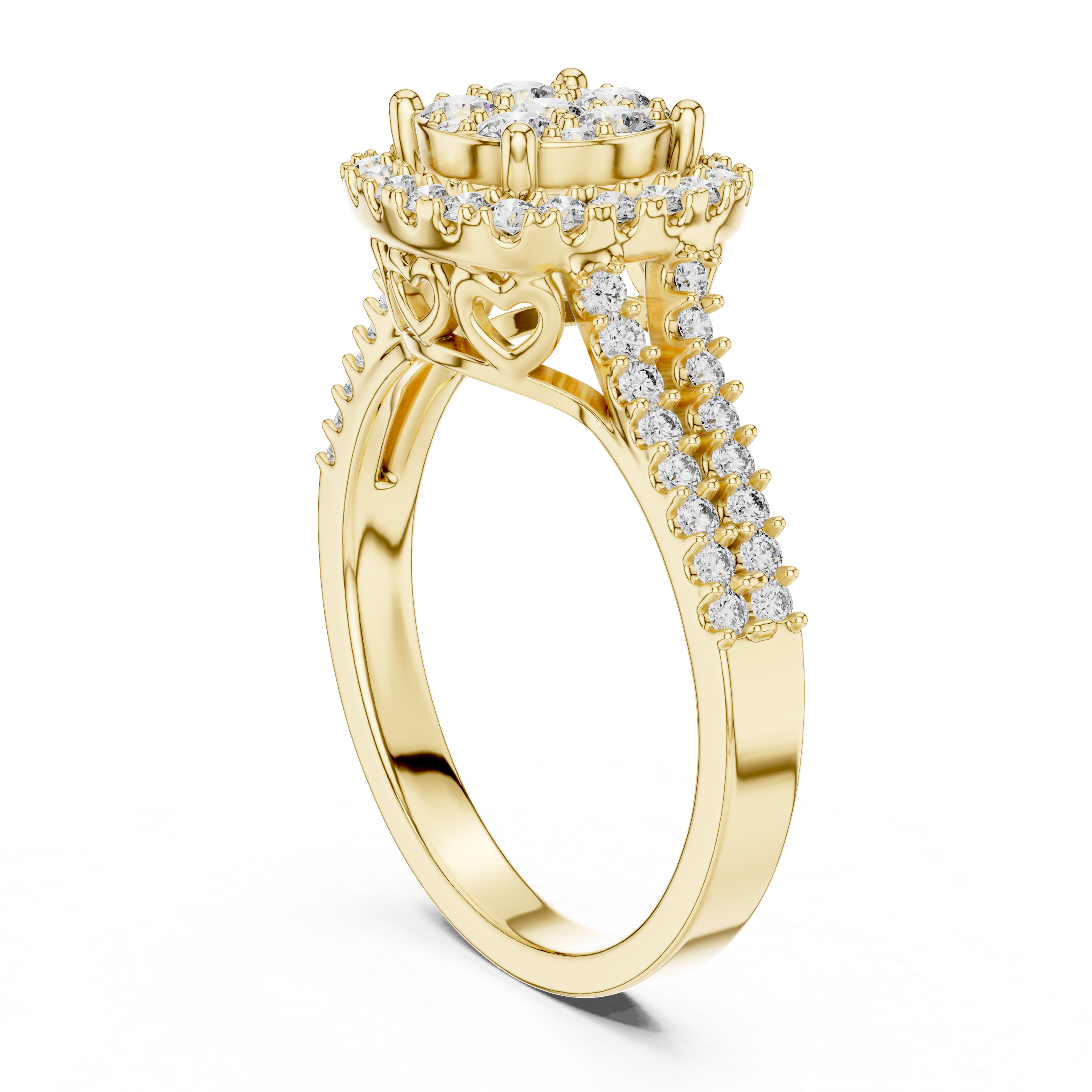 GLEAMIC ROSE GOLD CULSTER RING