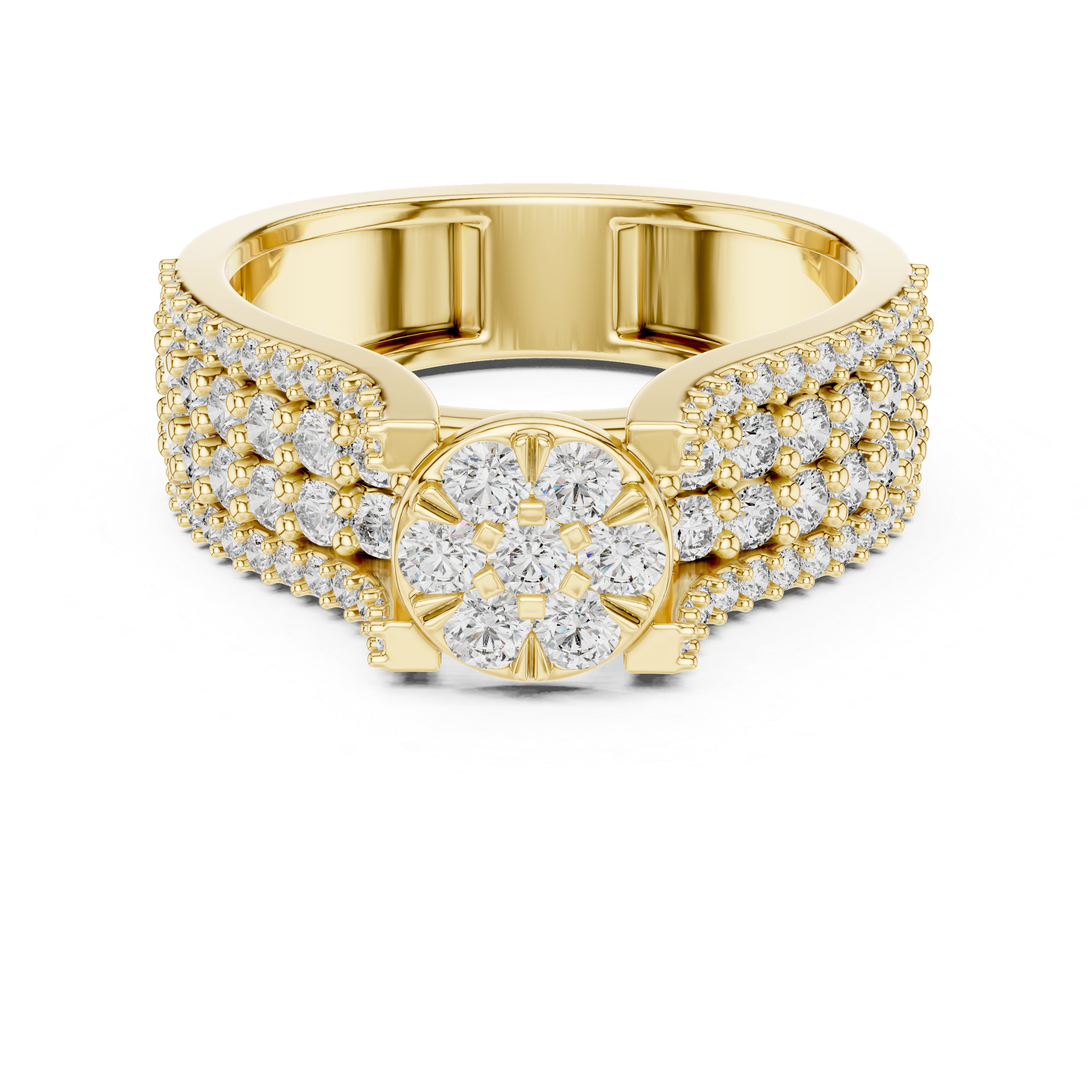 MULTI ROW PAVE BAND RING