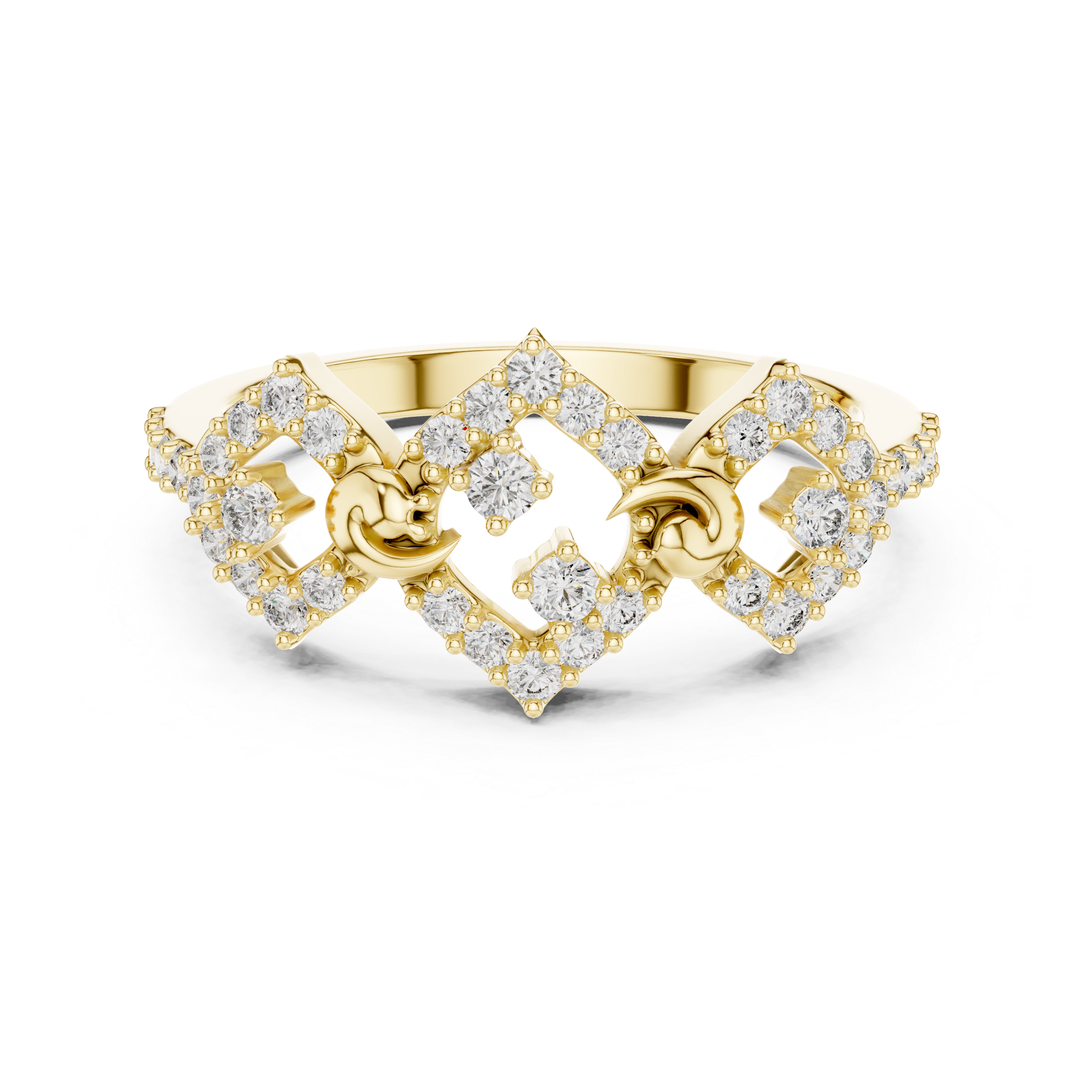 INTERLOCKING DIAMOND LATTICE RING