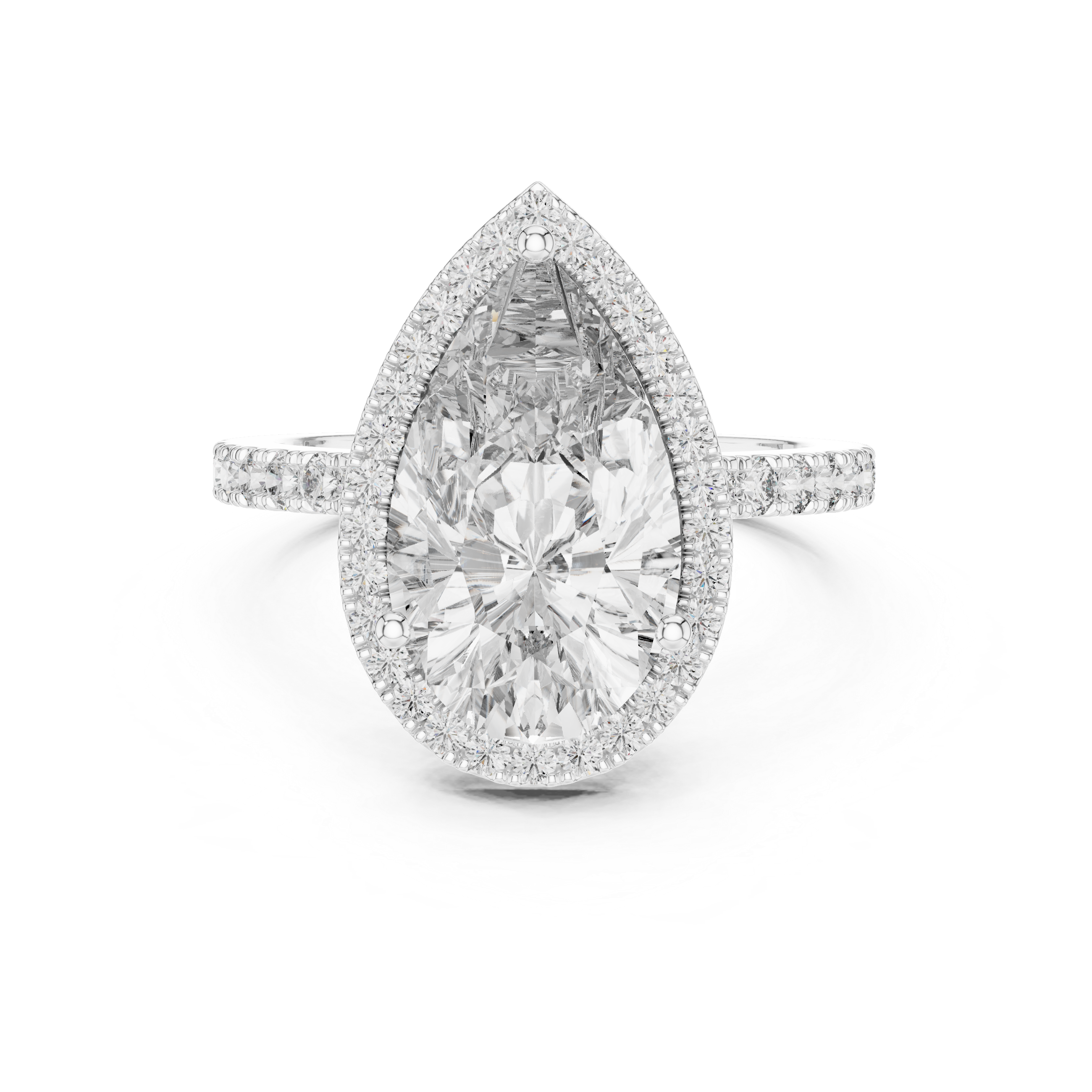 PEAR HALO AURA RING