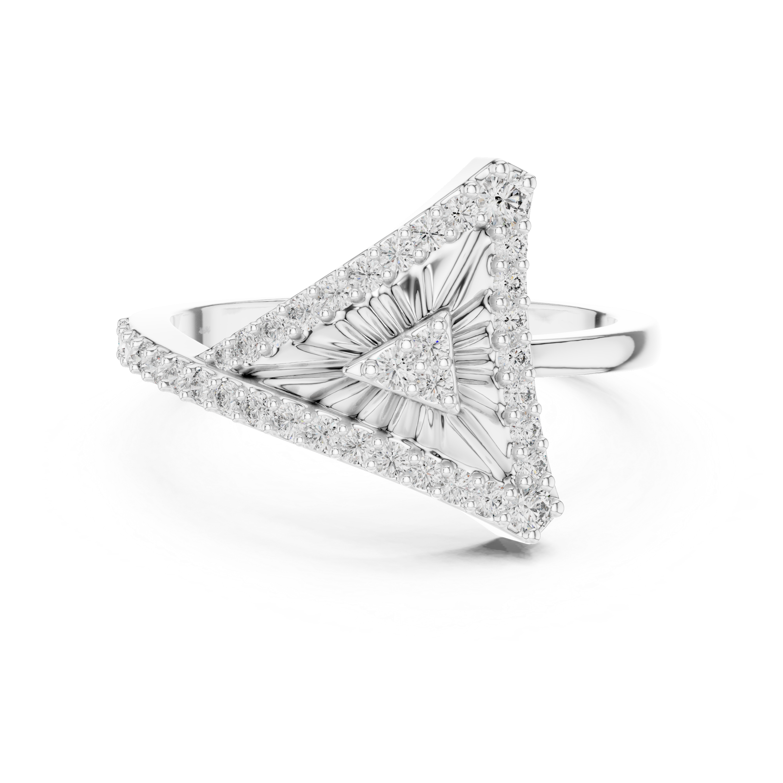 SUNBRUST TRIANGLE HALO RING