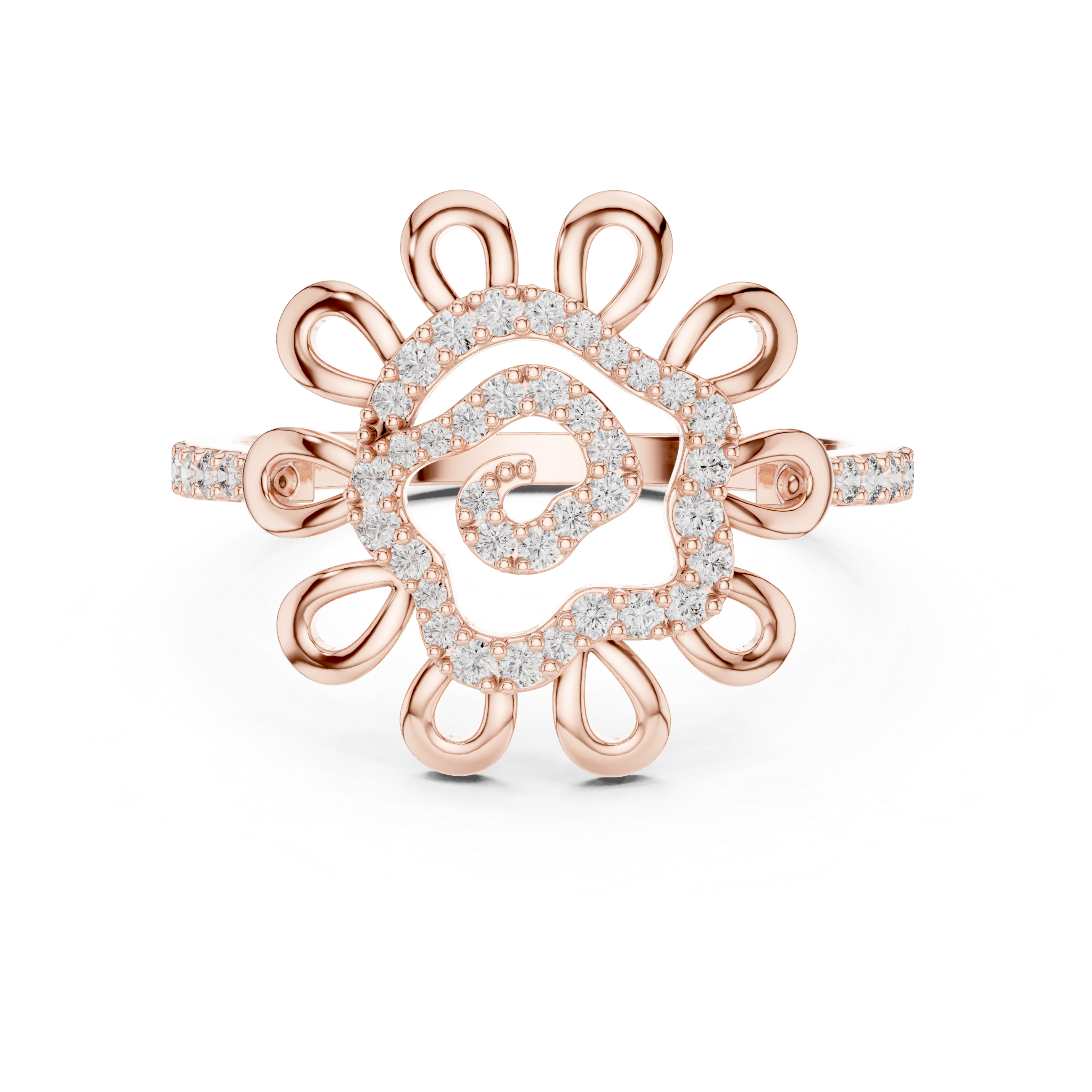 SUNBRUST PAVE STATEMENT RING