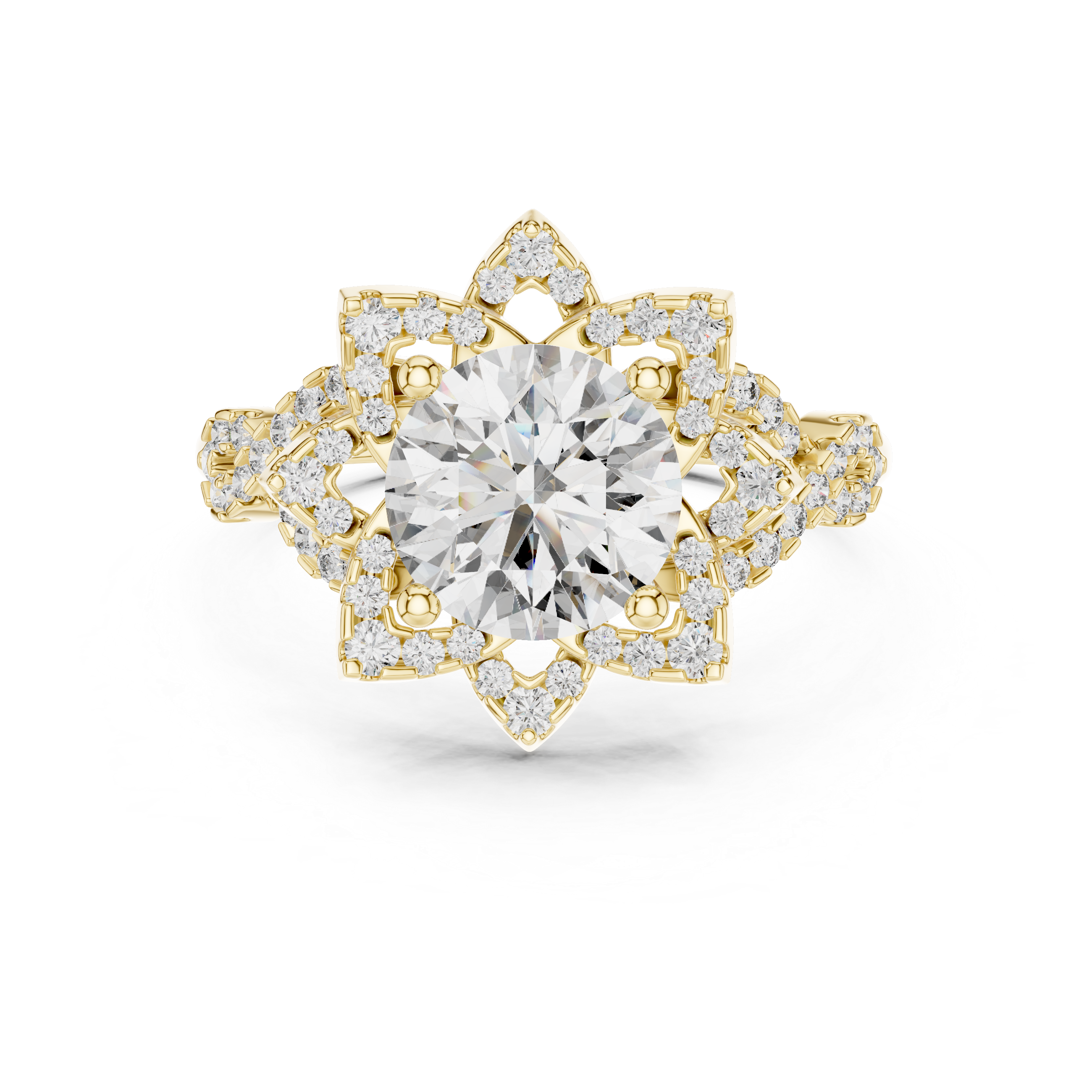 GLEAMIC FLORAL HALO RING 