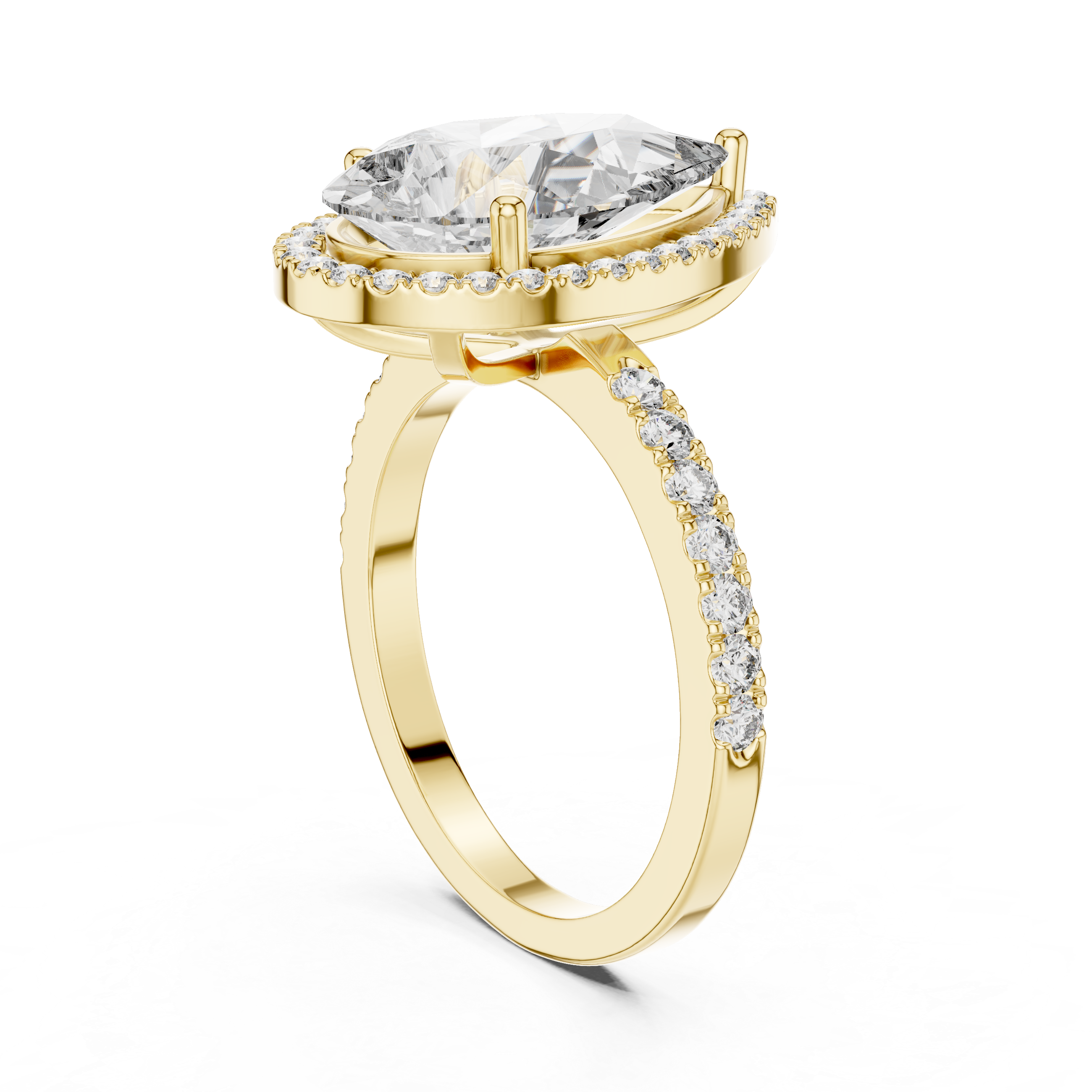 PEAR HALO AURA RING