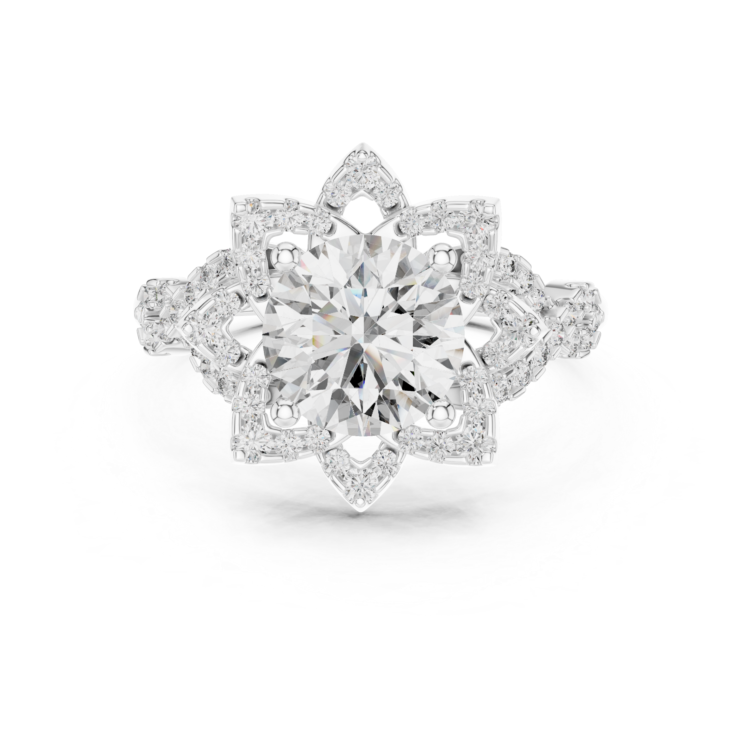GLEAMIC FLORAL HALO RING 