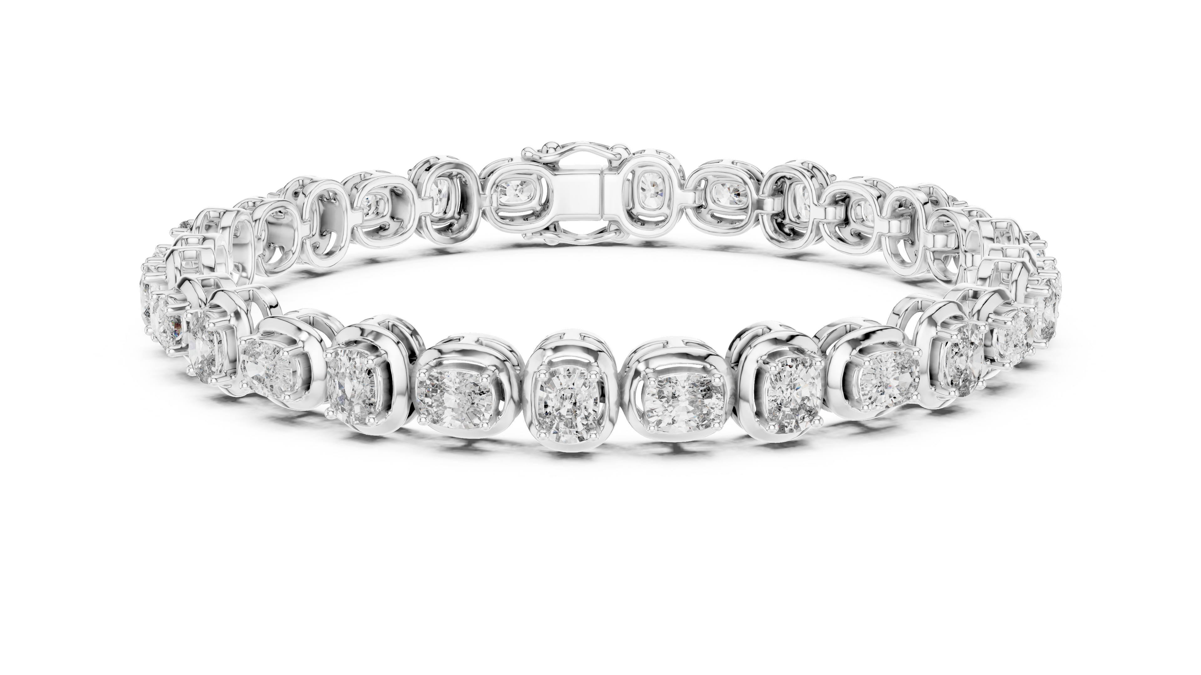 GLÉAMIC ROYAL AURUM CELESTIAL HALO DIAMOND LINK BRACELET