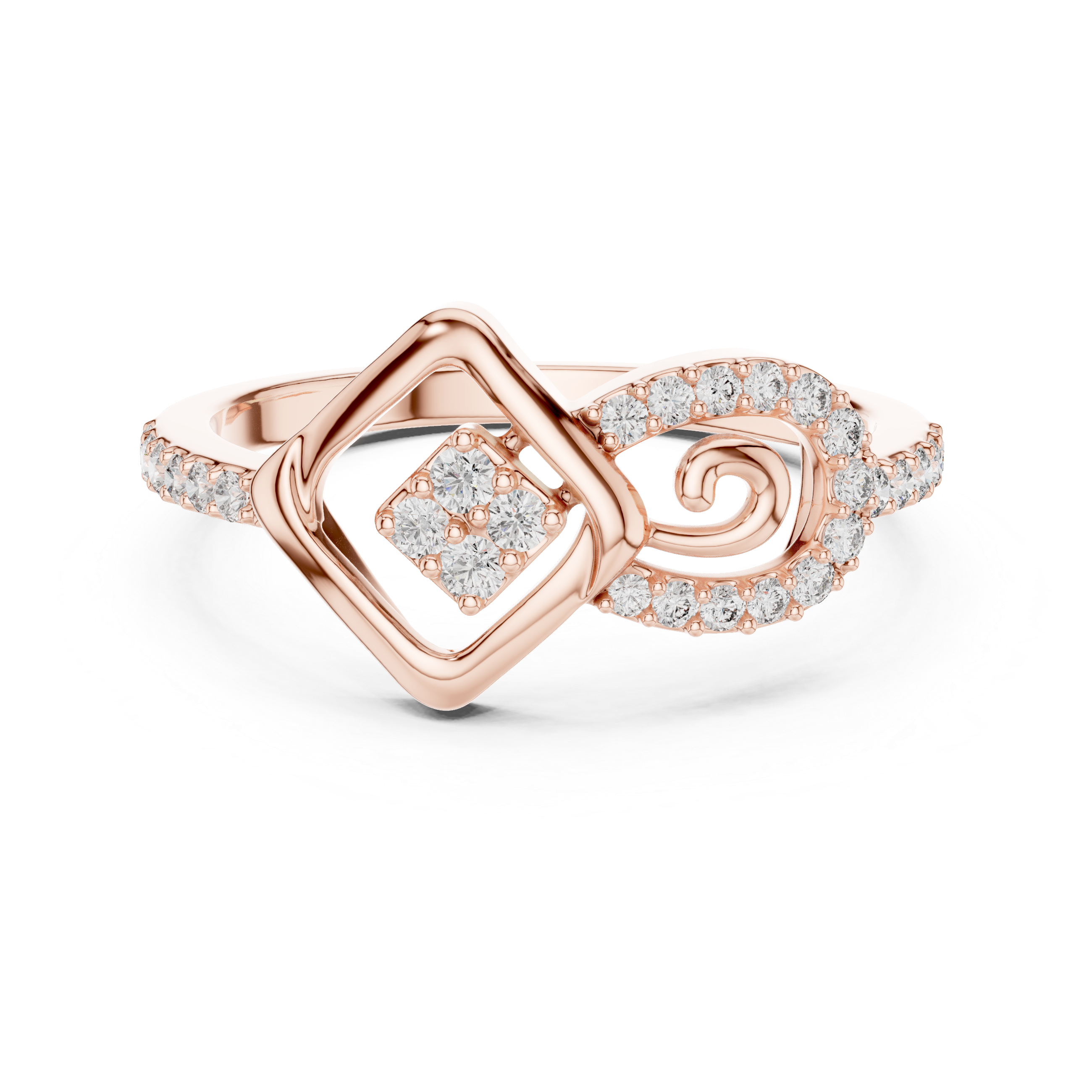 GEOMETRIC PAVE ACCENT RING