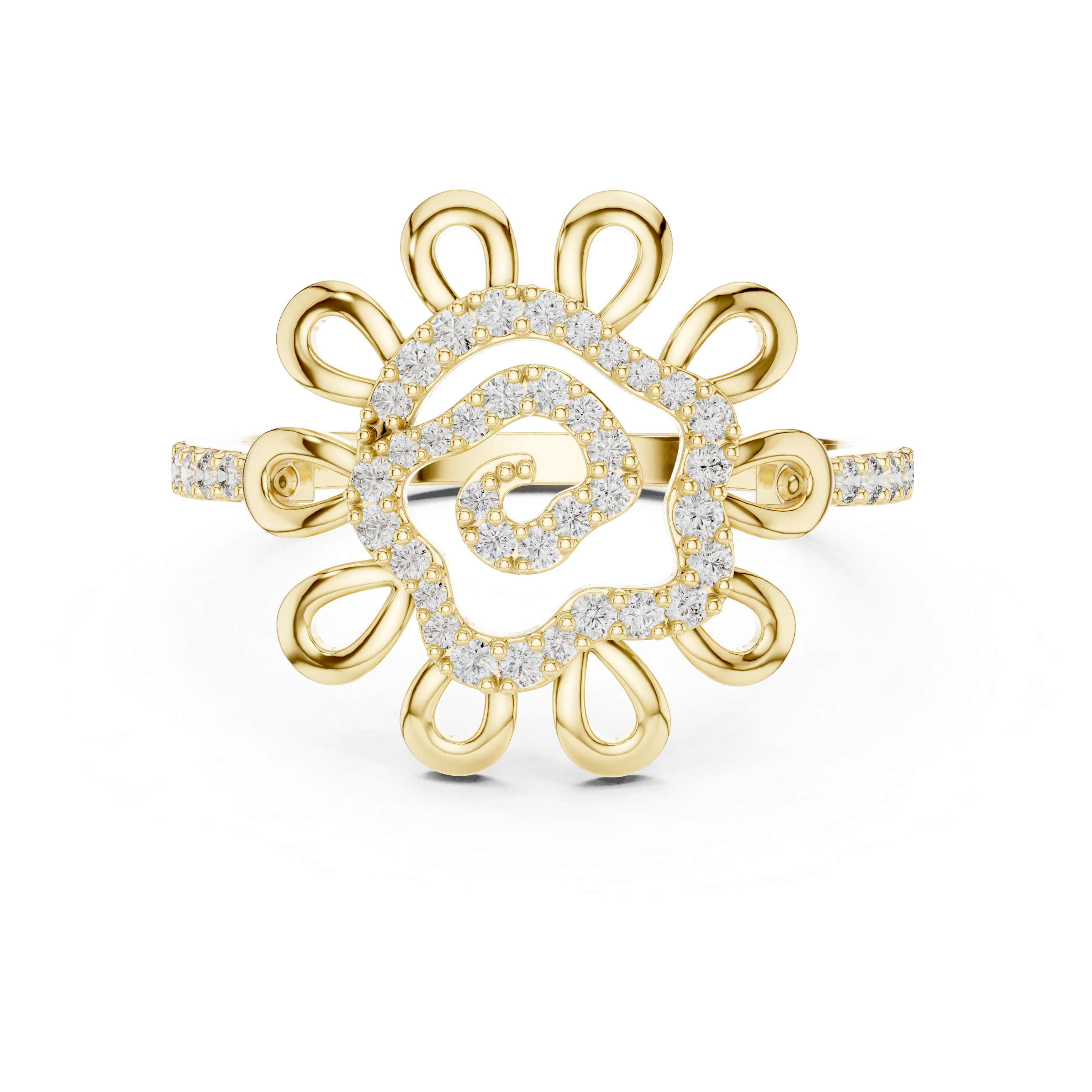 SUNBRUST PAVE STATEMENT RING