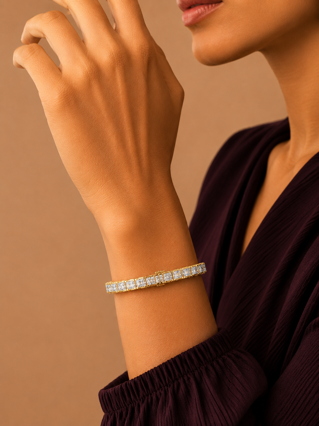 ROYALE IMPERIA PRINCESS CUT DIAMOND TENNIS BRACELET