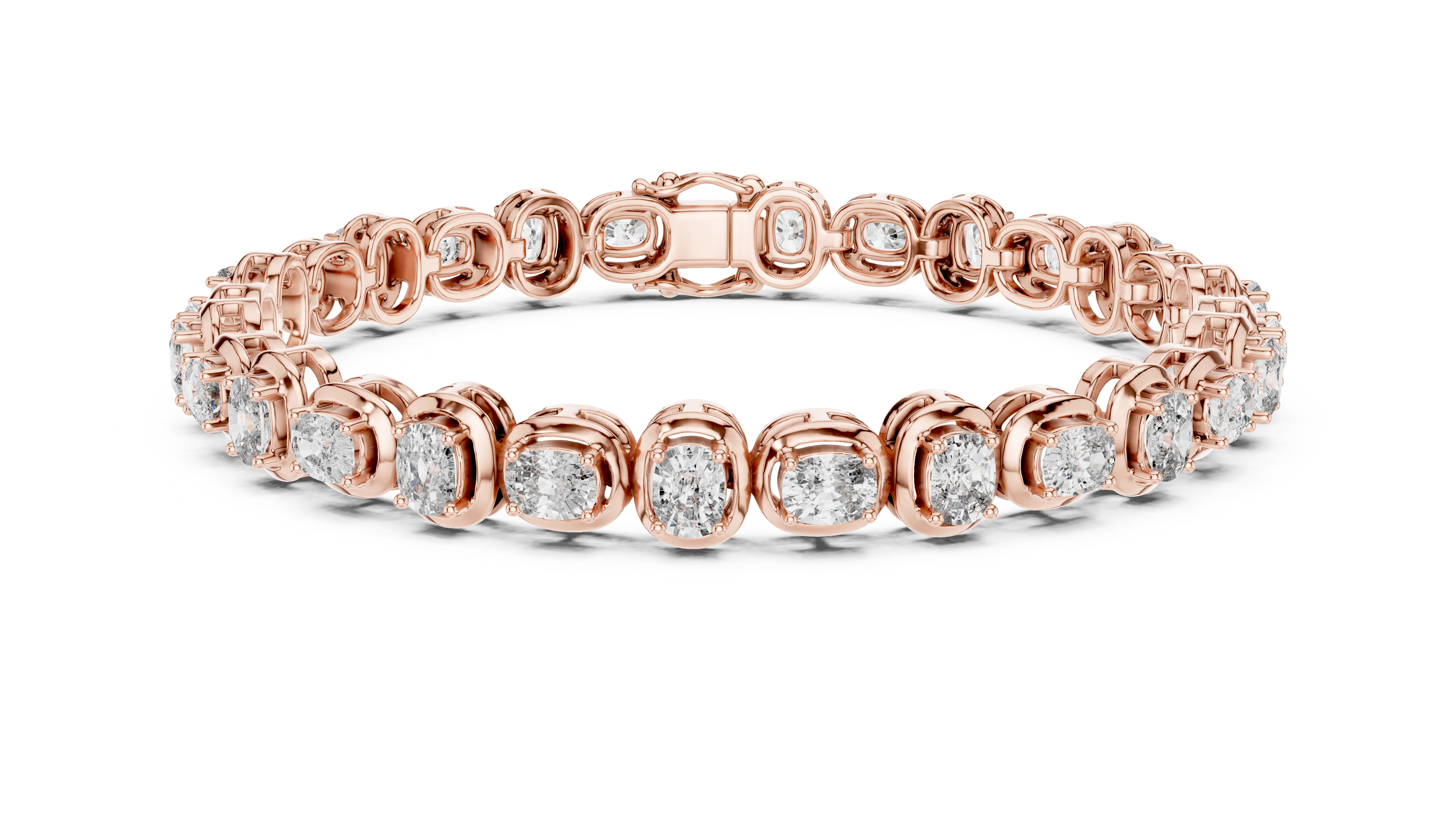 GLÉAMIC ROYAL AURUM CELESTIAL HALO DIAMOND LINK BRACELET