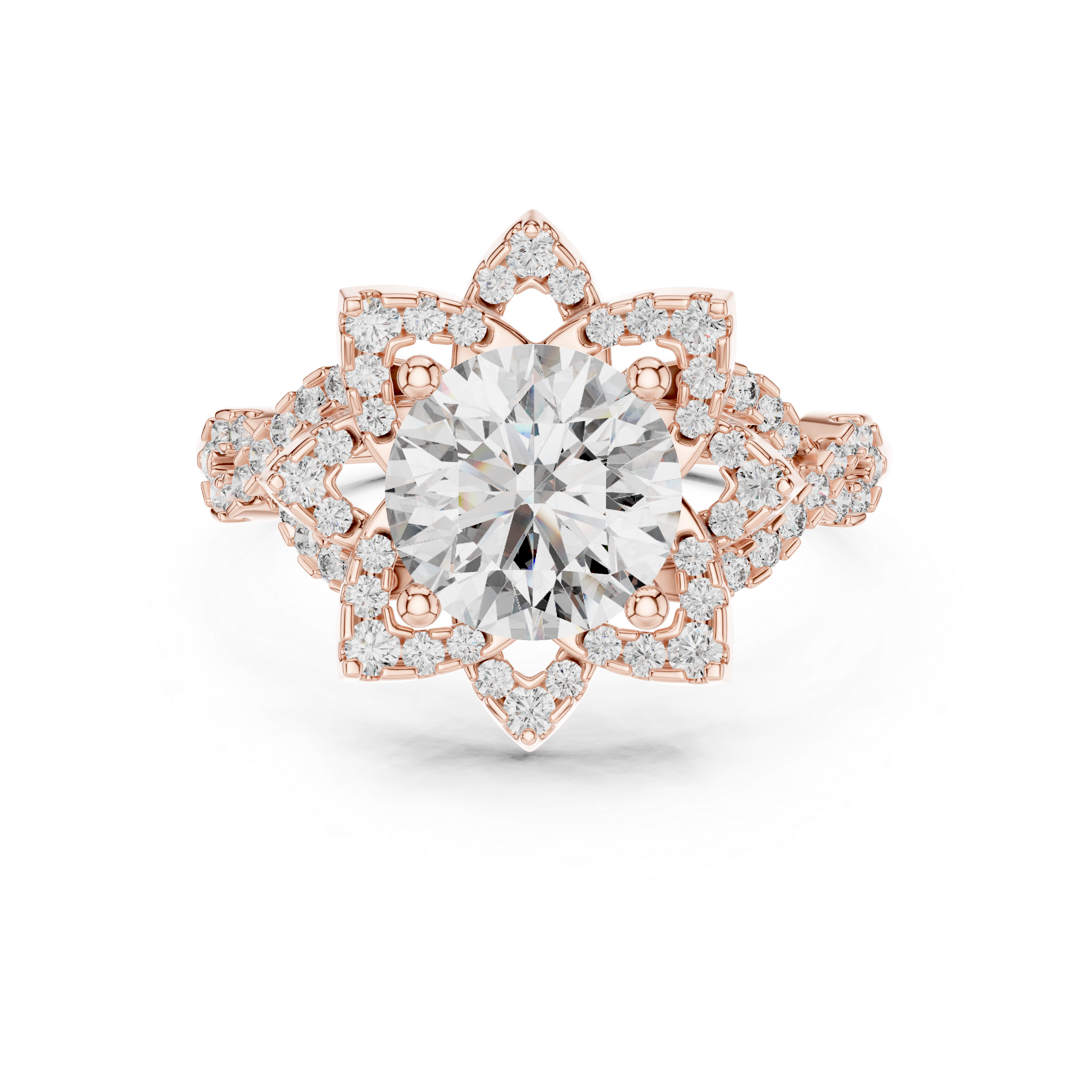 GLEAMIC FLORAL HALO RING 