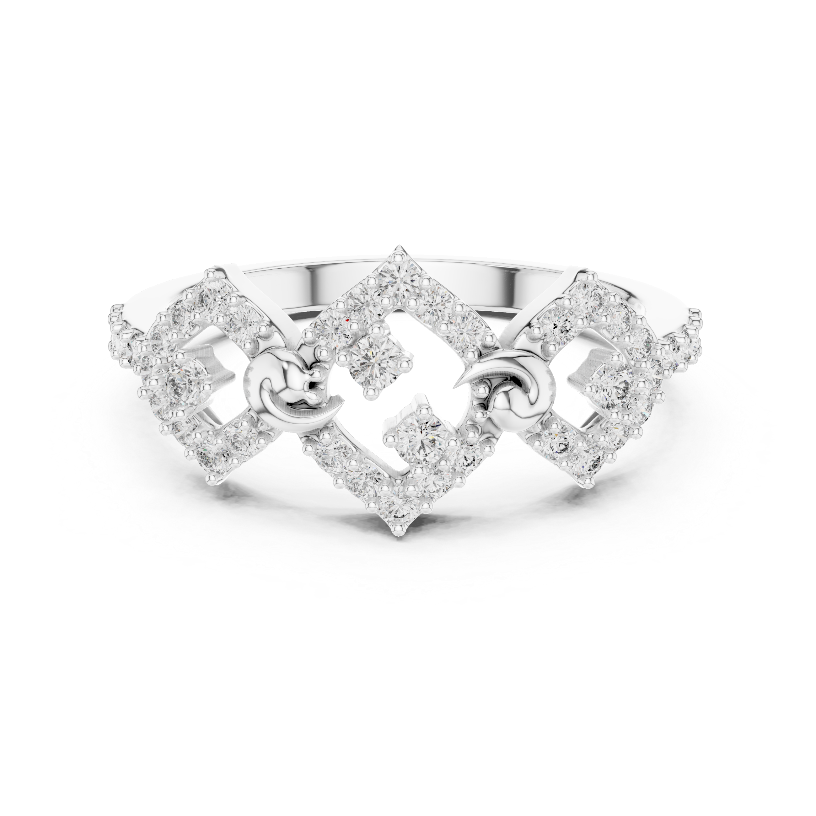 INTERLOCKING DIAMOND LATTICE RING