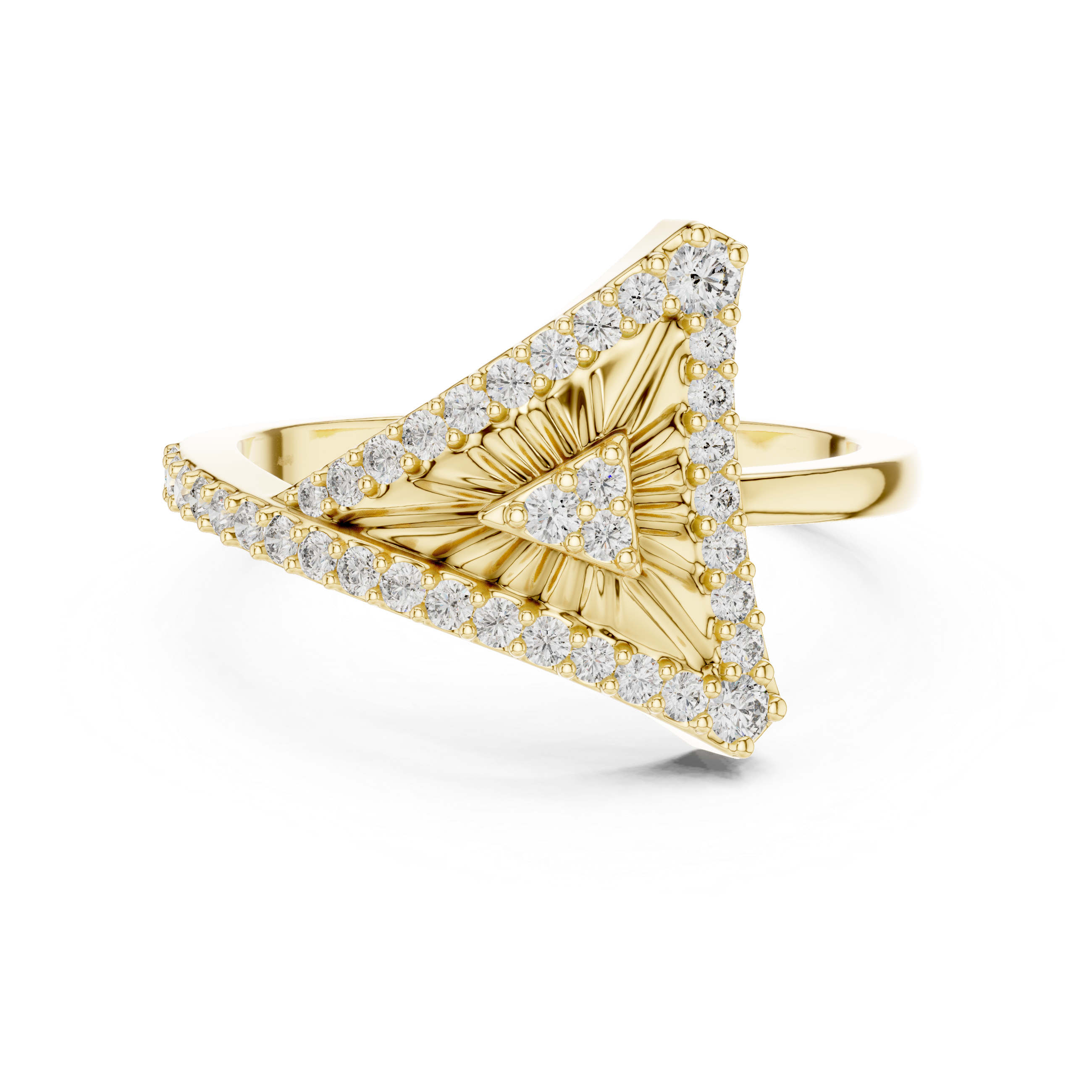 SUNBRUST TRIANGLE HALO RING