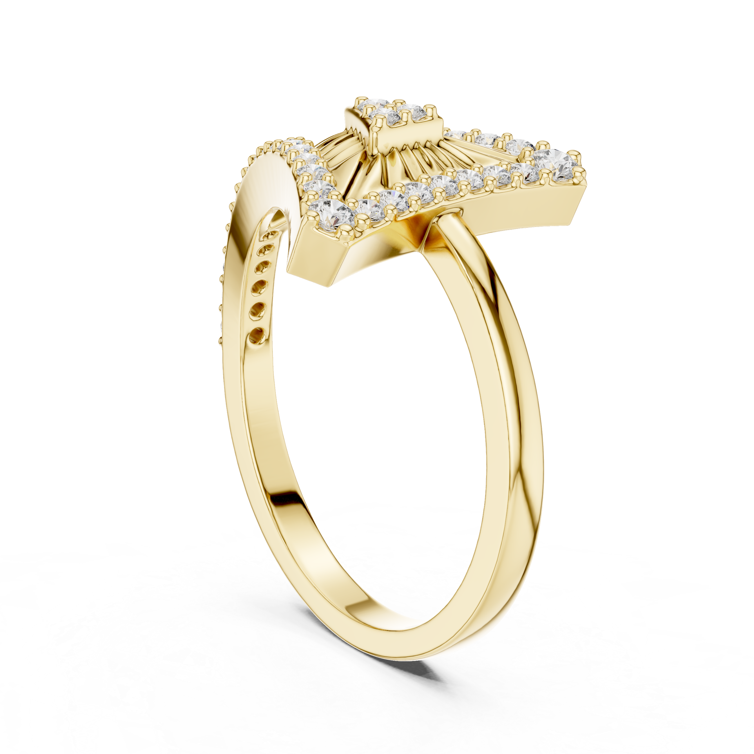 SUNBRUST TRIANGLE HALO RING