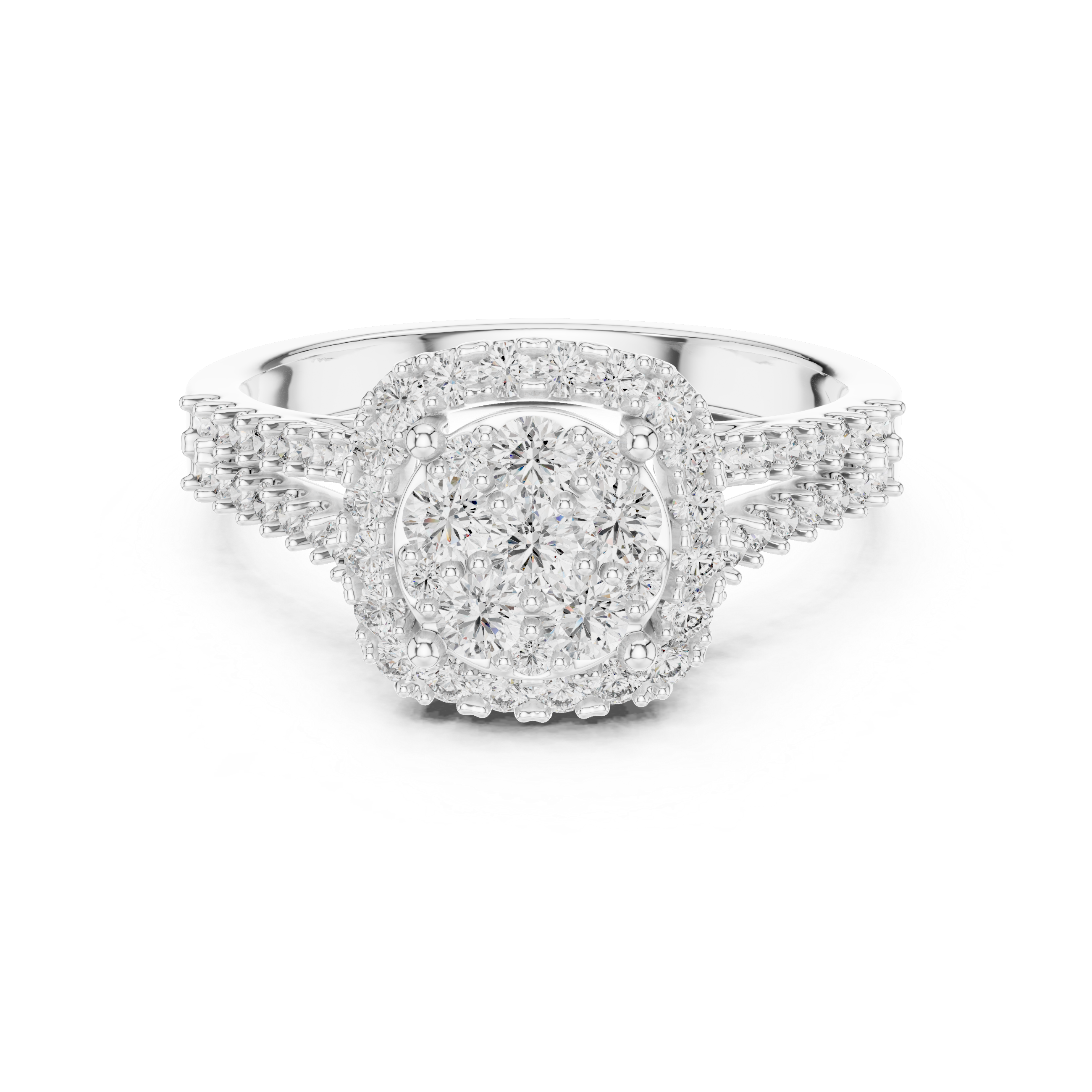 GLEAMIC ROSE GOLD CULSTER RING