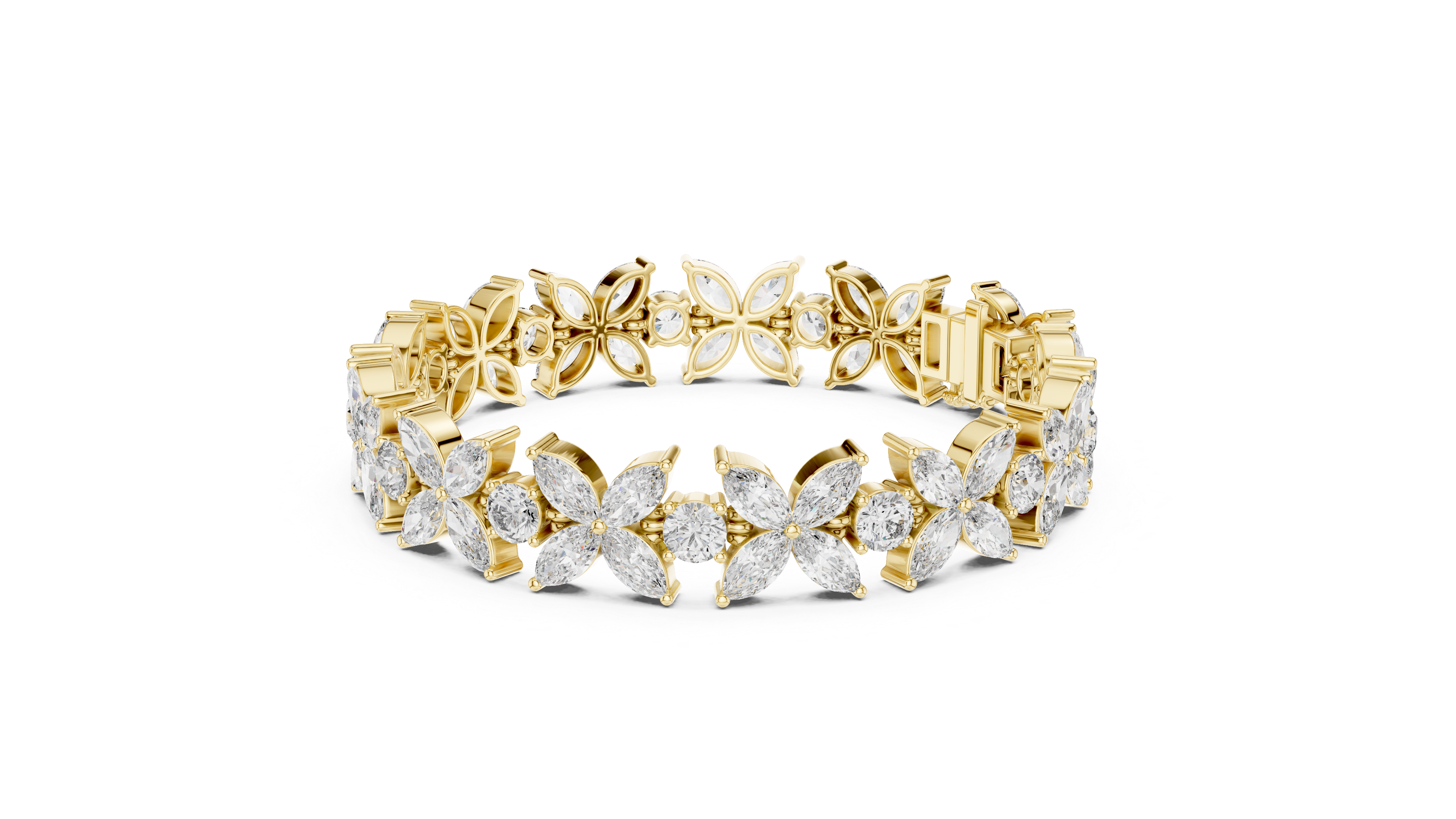 MAJESTIC FLORAL RADIANCE DIAMOND BRACELET