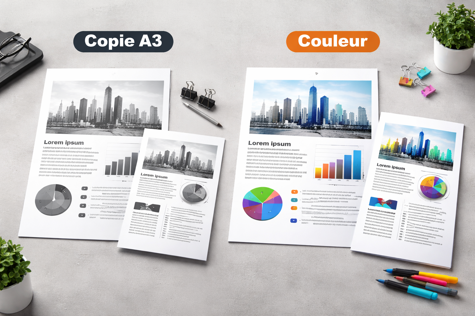 Copies A3 et A4  papier 80G