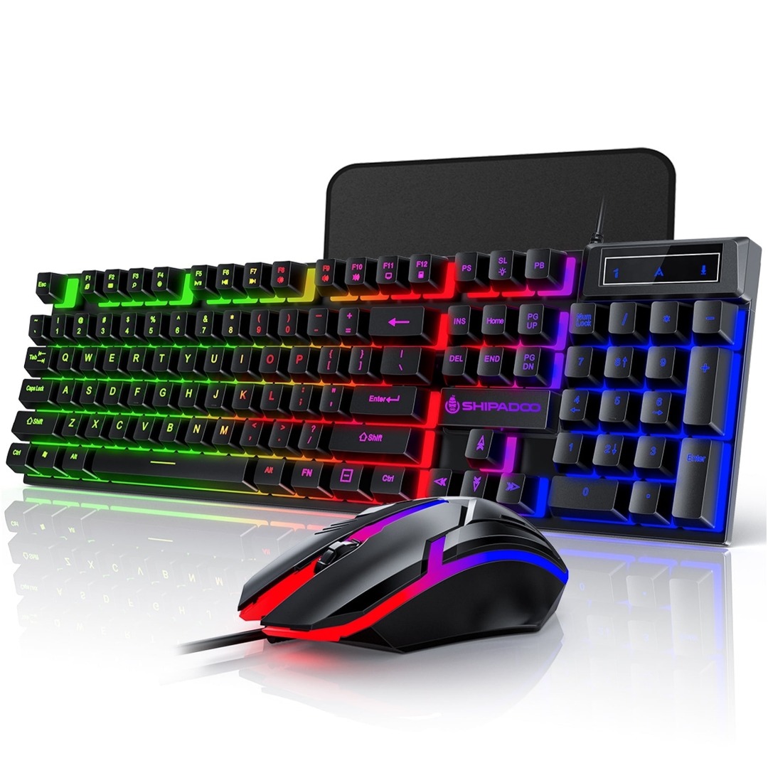 Gaming Keyboard & Mouse, 104 Keys LED 
