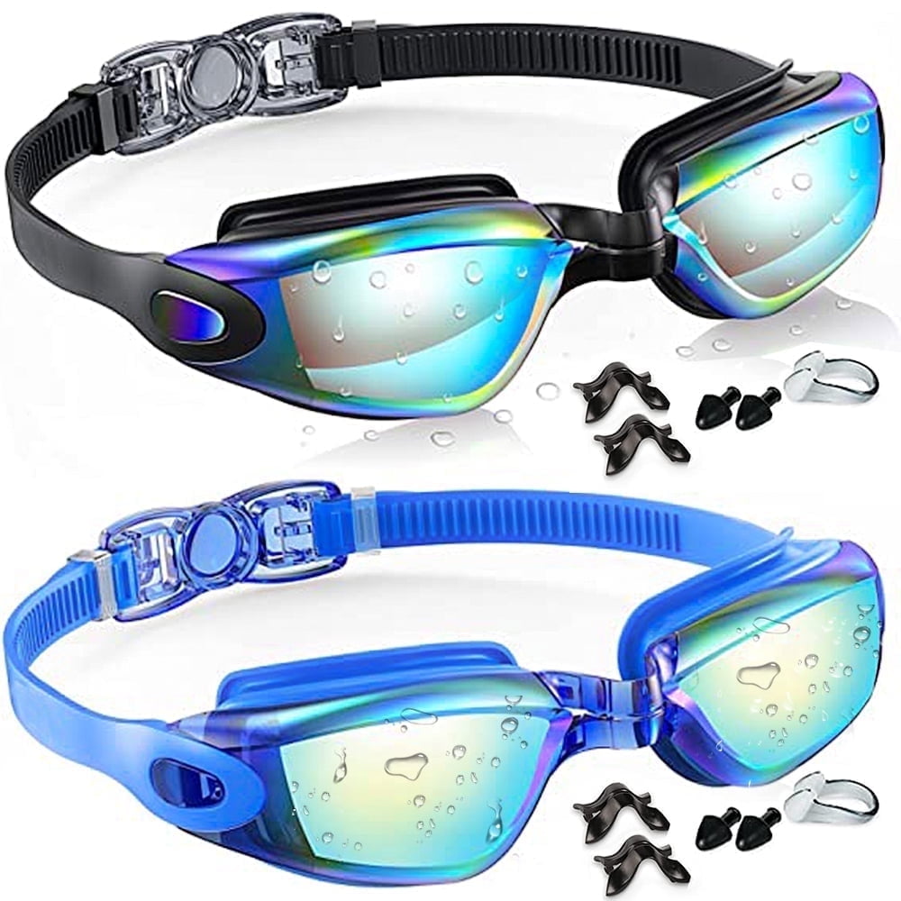 GPED Swim Goggles, 2 Pack Anti-fog 