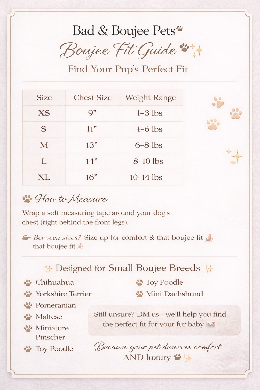 Bad & Boujee Soft Luxe Dog Harness Set™ | No-Pull Step-In Vest for Small Dogs (Tan)