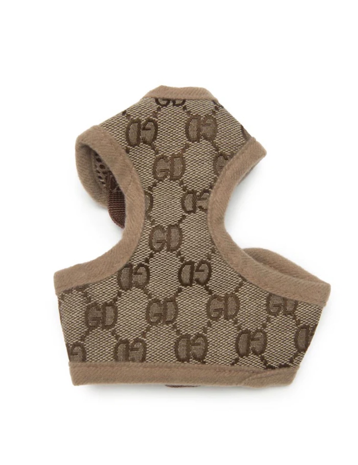 Bad & Boujee Soft Luxe Dog Harness Set™ | No-Pull Step-In Vest for Small Dogs (Tan)