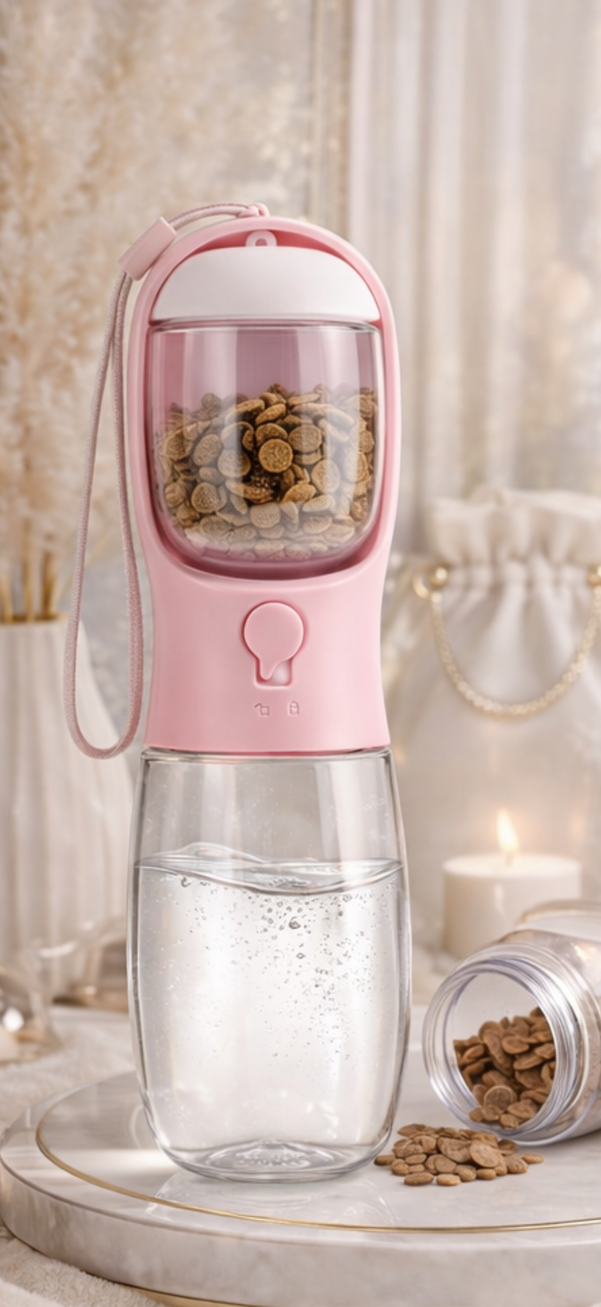 Paw-Luxe-Travel -Dog-Bottle™ | Water-+ Snack Combo