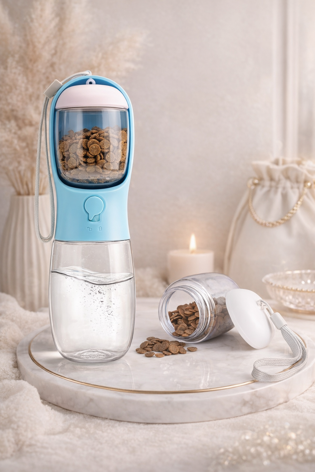 Paw-Luxe-Travel -Dog-Bottle™ | Water-+ Snack Combo