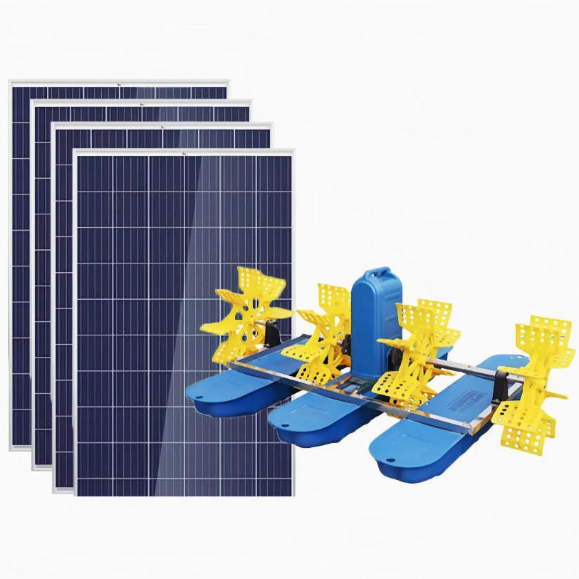 Solar paddle wheel aerator