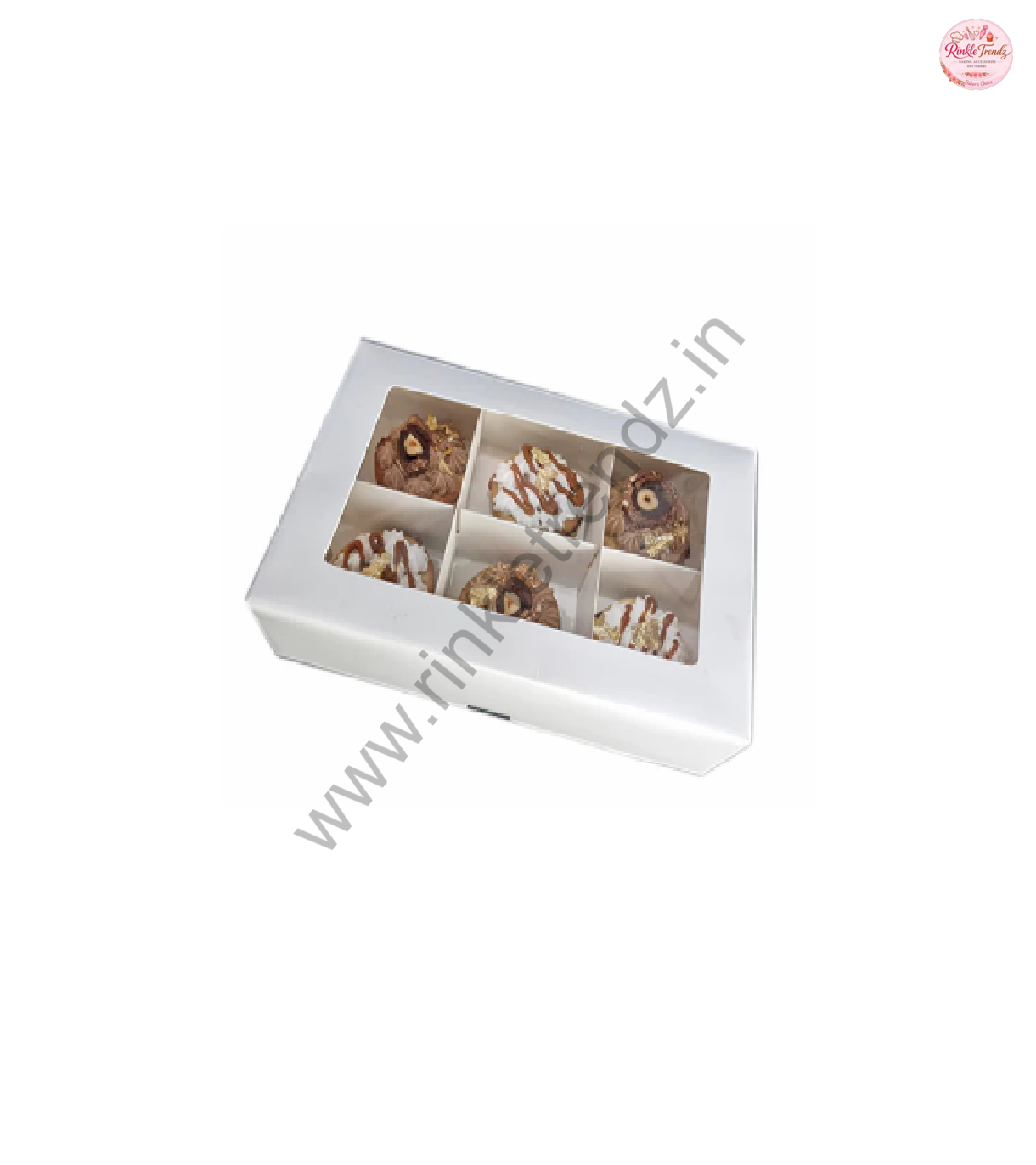 White Brownie Boxes | 4 Brownie | 6 Brownie | With Transparent Lid