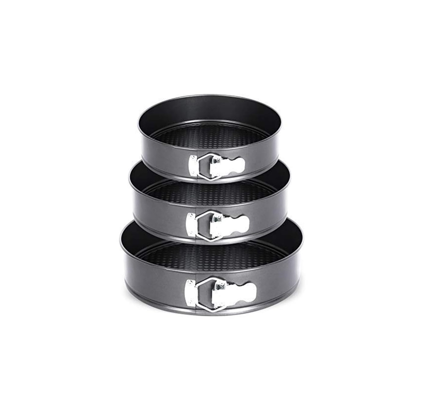 Non Stick | Teflon Coated Round Spring Form | Cake Mould Pan Set of 3