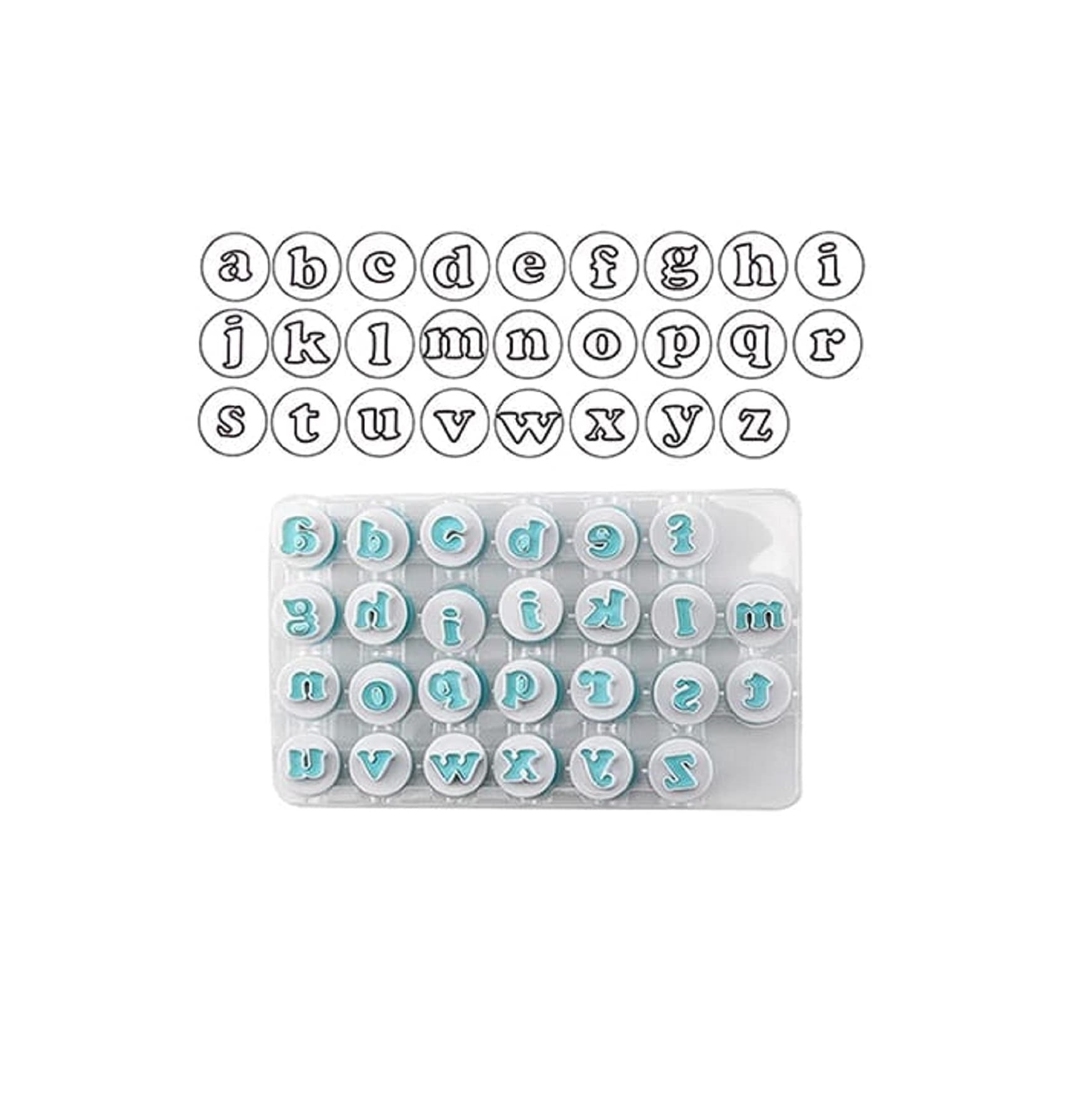 Small Alphabet Fondant Cutters | Alphabet Plunger | Fondant Sugar Paste Alphabet Cutter 