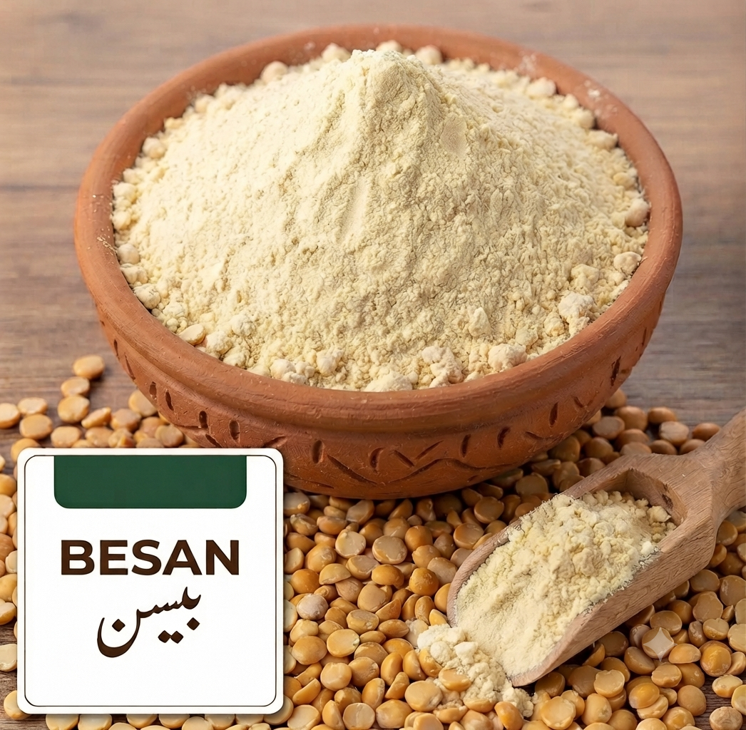 Pure Besan (Gram Flour) – ₹350/kg.