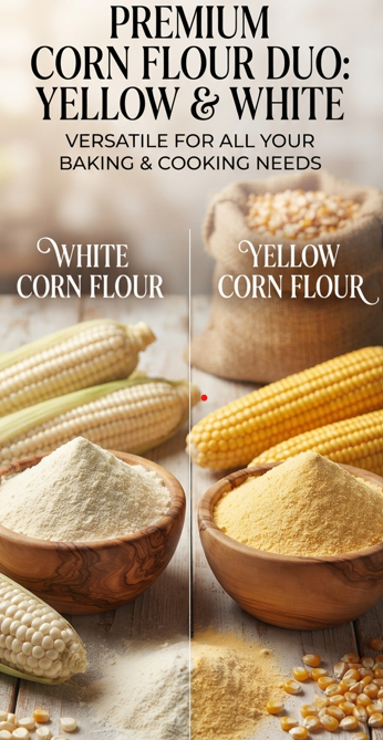 Premium Corn Flour Duo: Yellow & White – ₹150/kg.