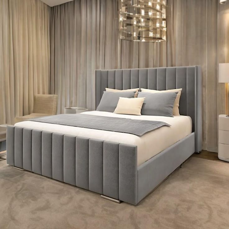 Modern Velvet Upholstered Bed