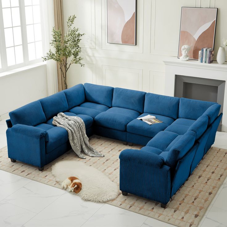 Blue Modular Sectional Sofa