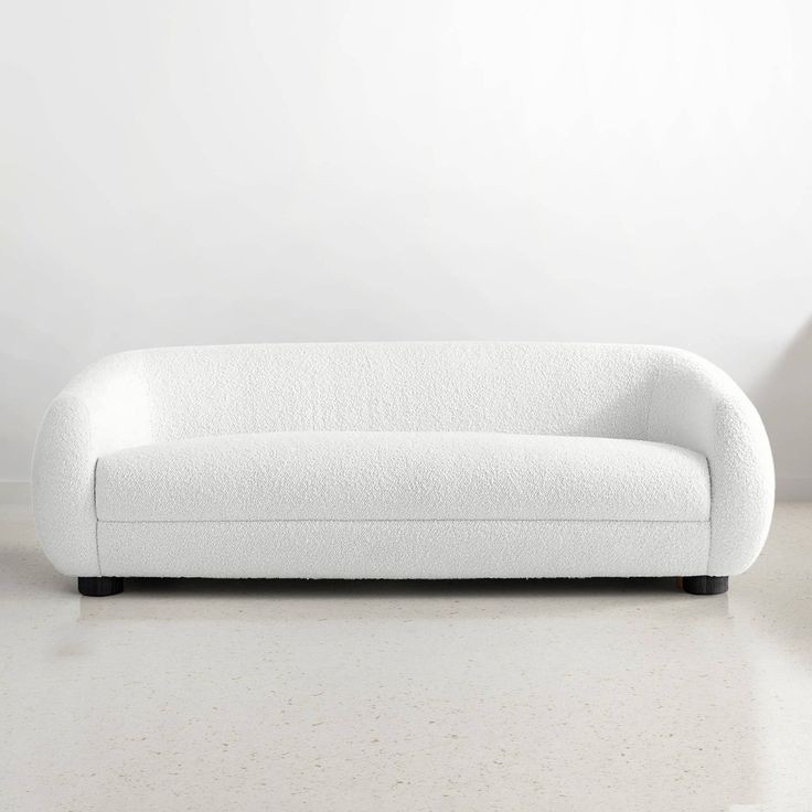 Modern White Bouclé Sofa