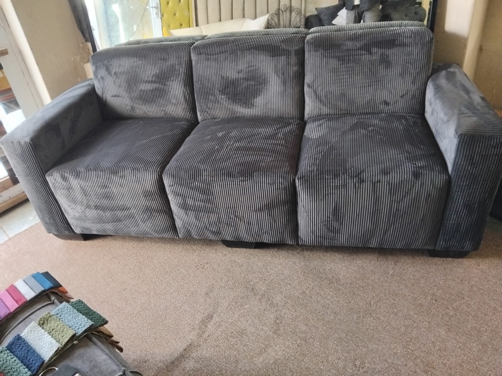Modern Gray Corduroy Sofa