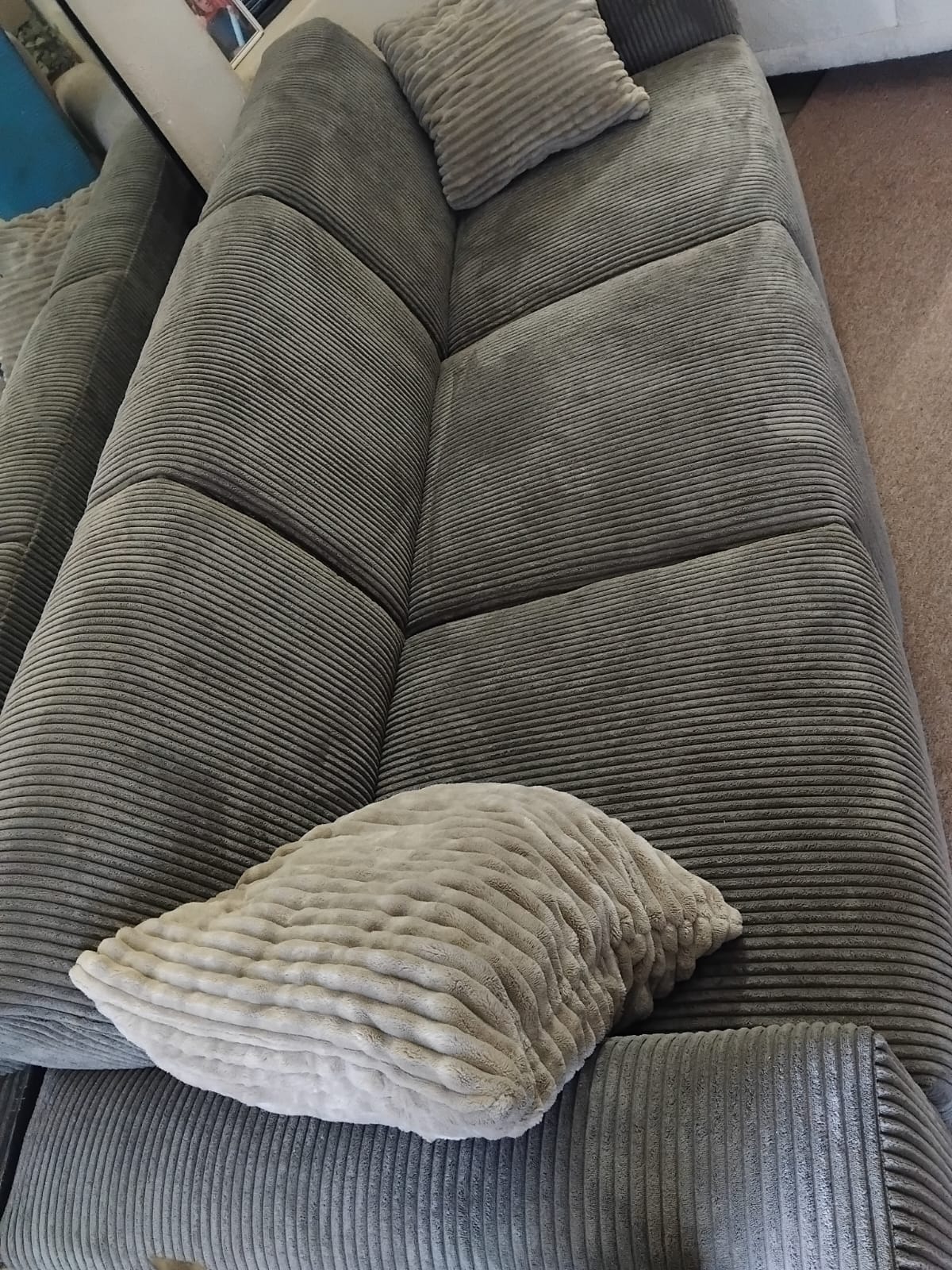 Modern Gray Corduroy Sofa