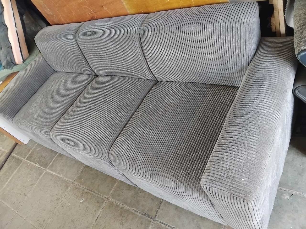 Modern Grey Corduroy Sofa