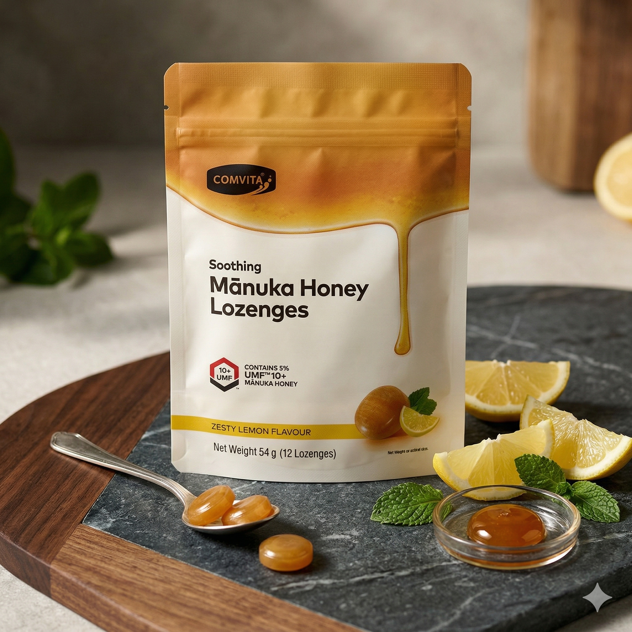 Comvita Lozenges Zesty Lemon Permen Manuka Honey with UMF 10+ 54gr
