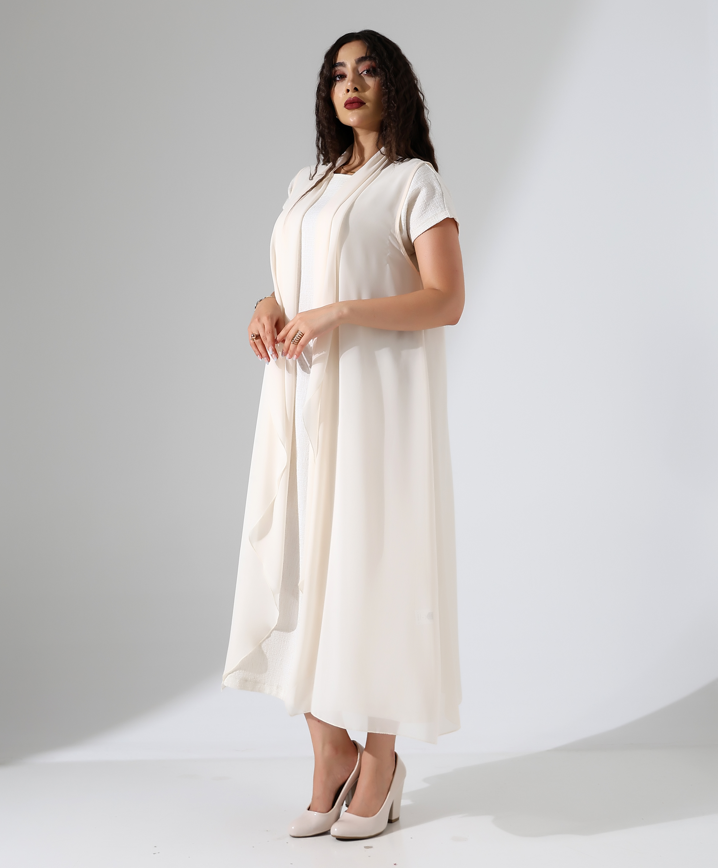 Şal Yaka Uzun Yelek - Toptan