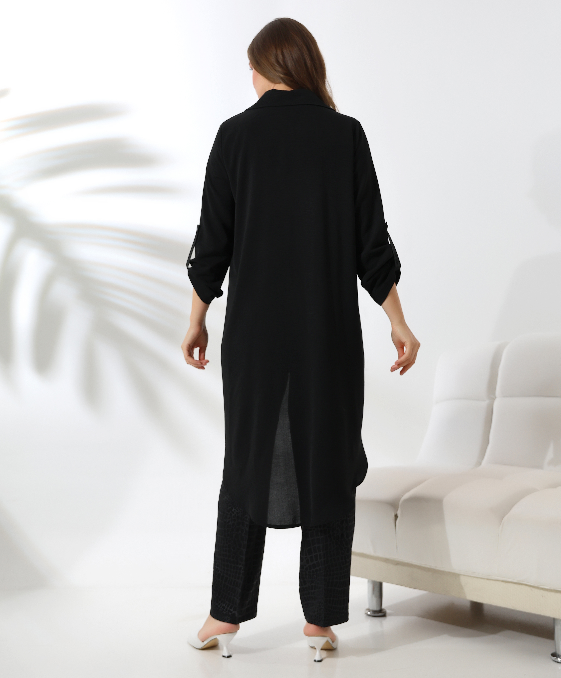 Asimetrik Gece Gömlek Takım - Toptan